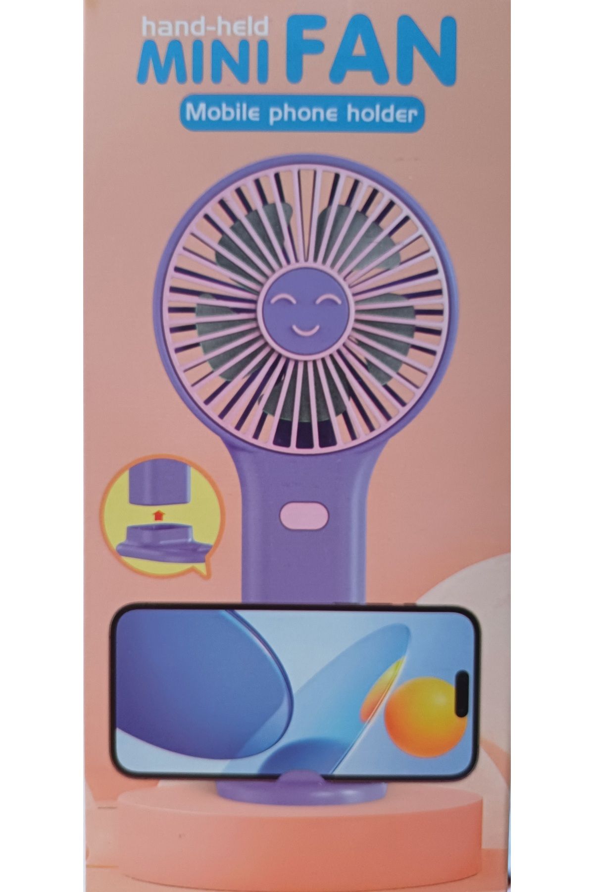 ASPARTAM Mini Fan Telefon Tutuculu Usbli Şarj Edilebilir Fan Telefon Tutucu Pervane