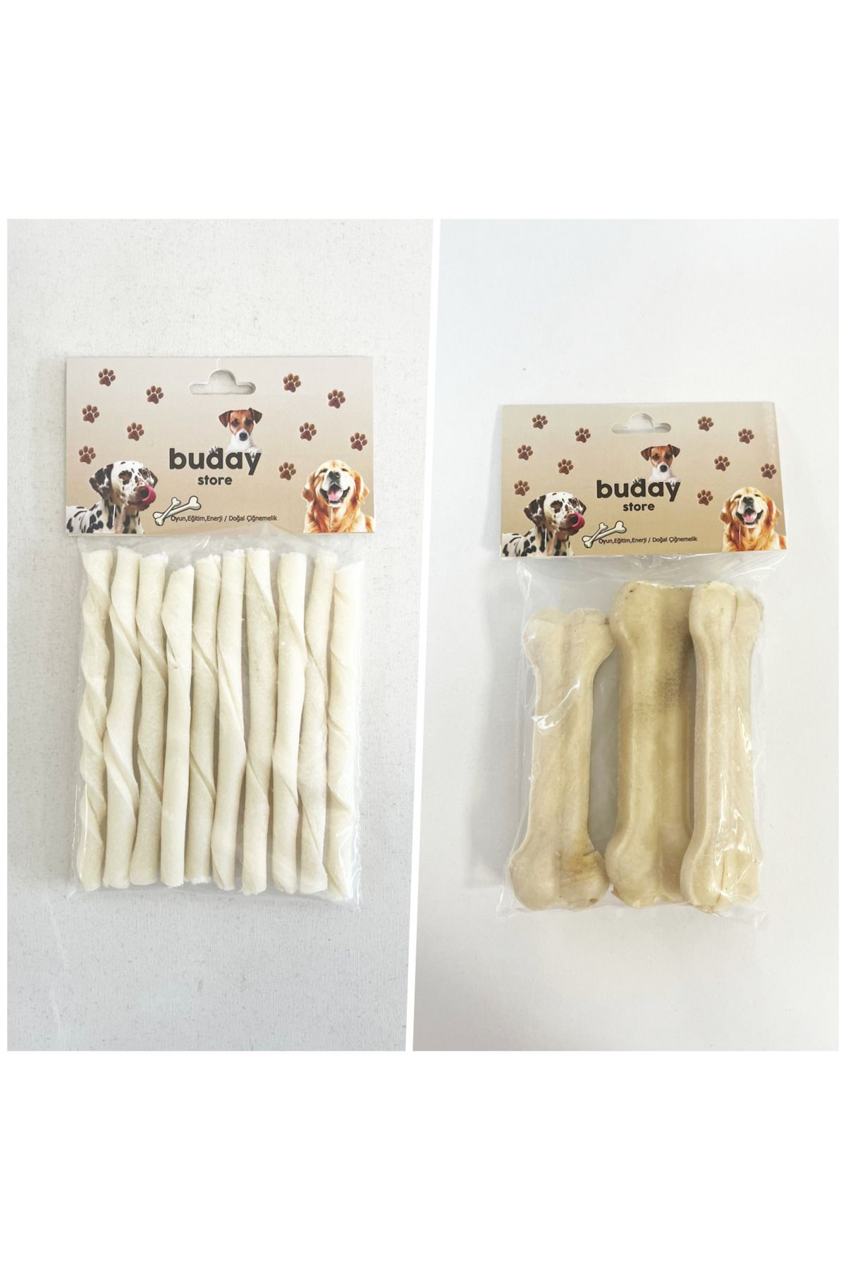 Buddy Store Naturel Sütlü Burgu Stick ve Kemik 10 Adet Burgu 3 Adet Kemik (Diş Sağlığı)