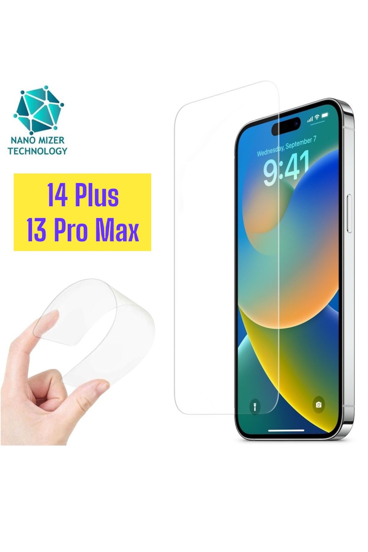 TEKNOPARKTA Iphone 14 Plus/13 Pro Max Ekran Koruyucu NanoGlass Kabarcıksız Şeffaf Ekran Koruyucu