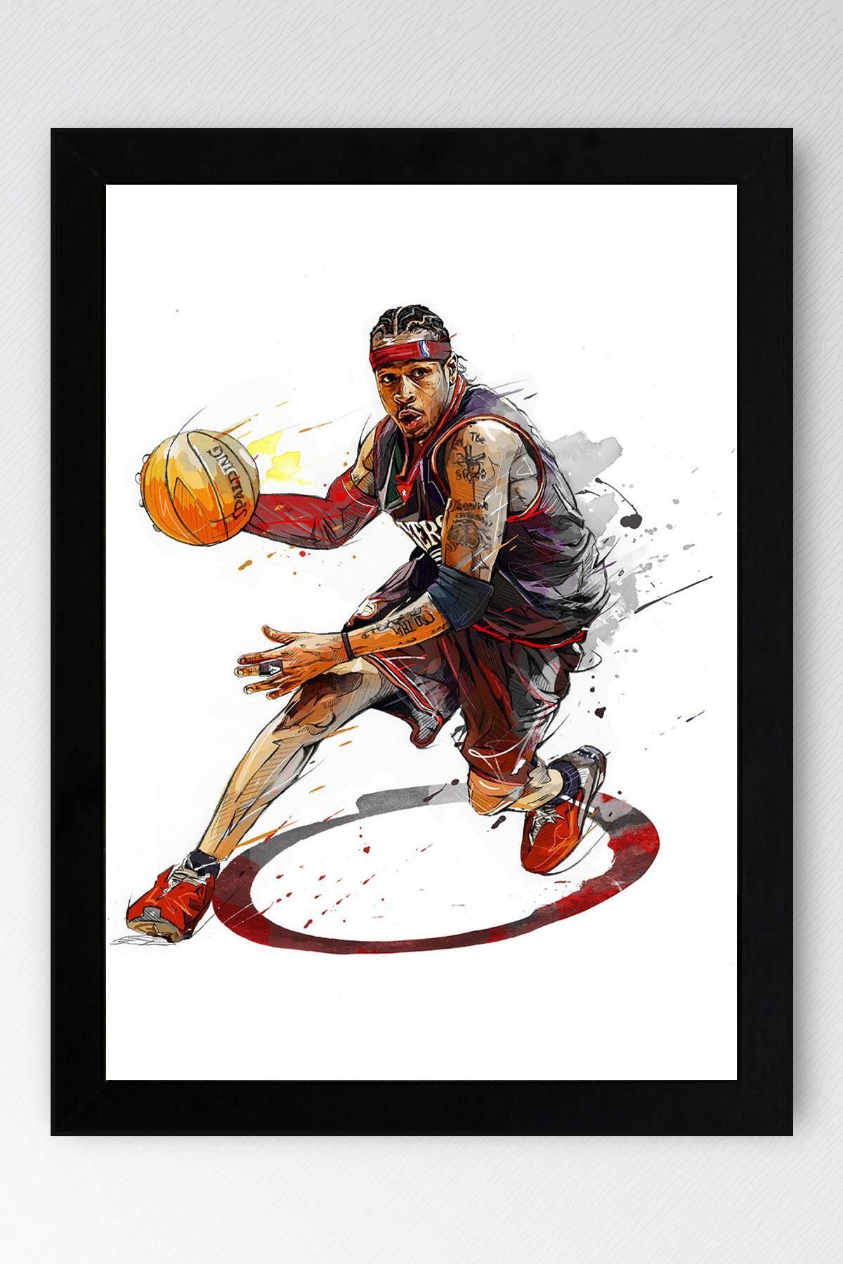 Saturn Allen Iverson Çerçeveli Tablo - Basketbol NBA Posteri Tablo