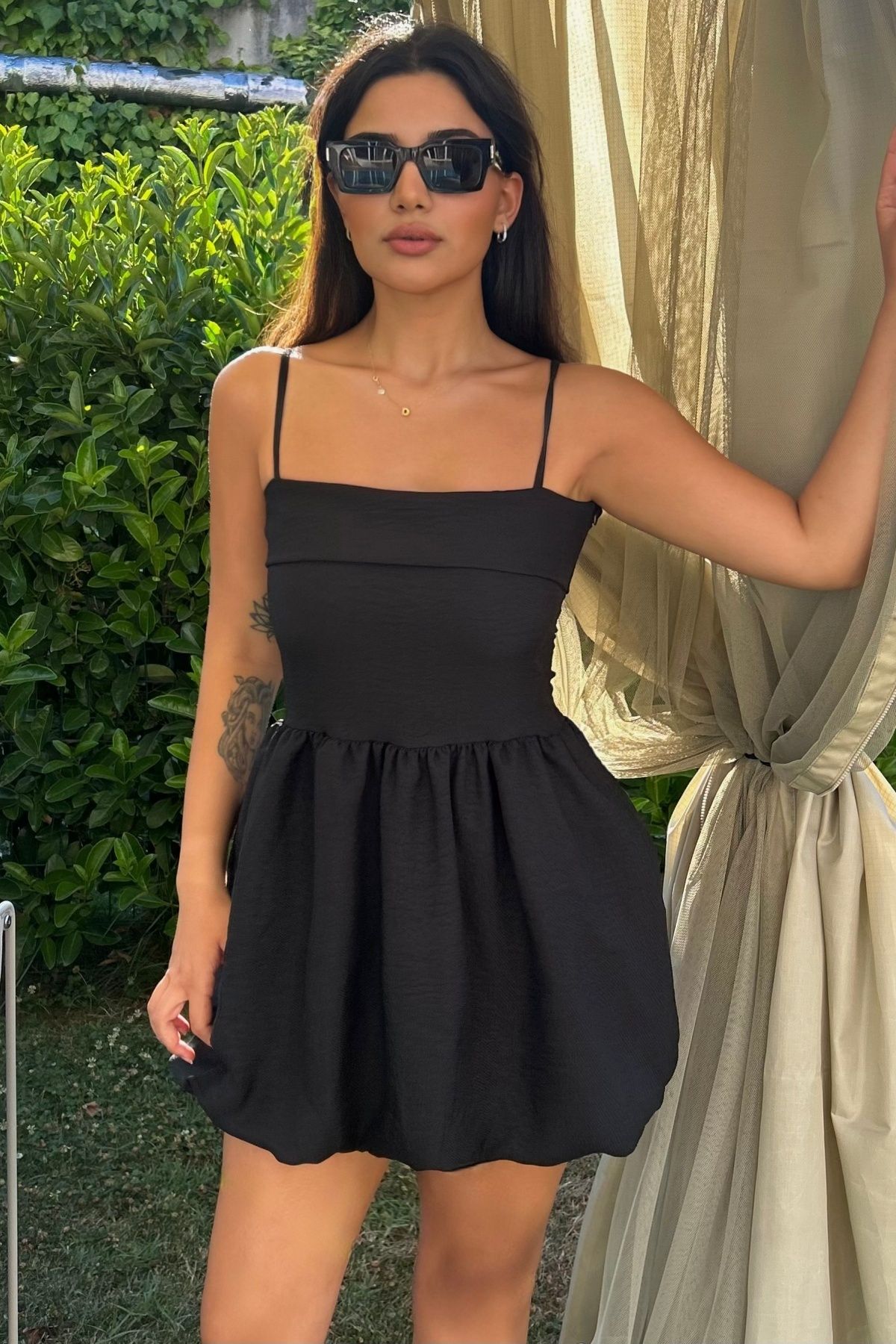 DİONNA Askılı Balon Mini Elbise