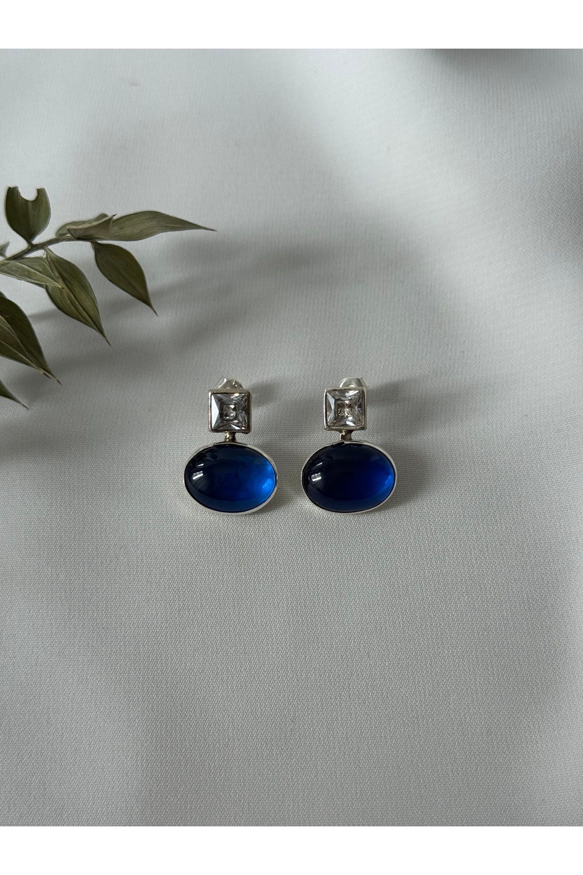 DURAN TAKI TASARIM Safir Gümüş Küpe
