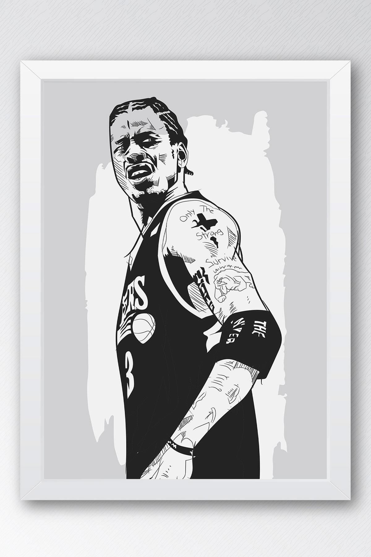 Saturn Allen Iverson Çerçeveli Tablo - Basketbol NBA Posteri Tablo