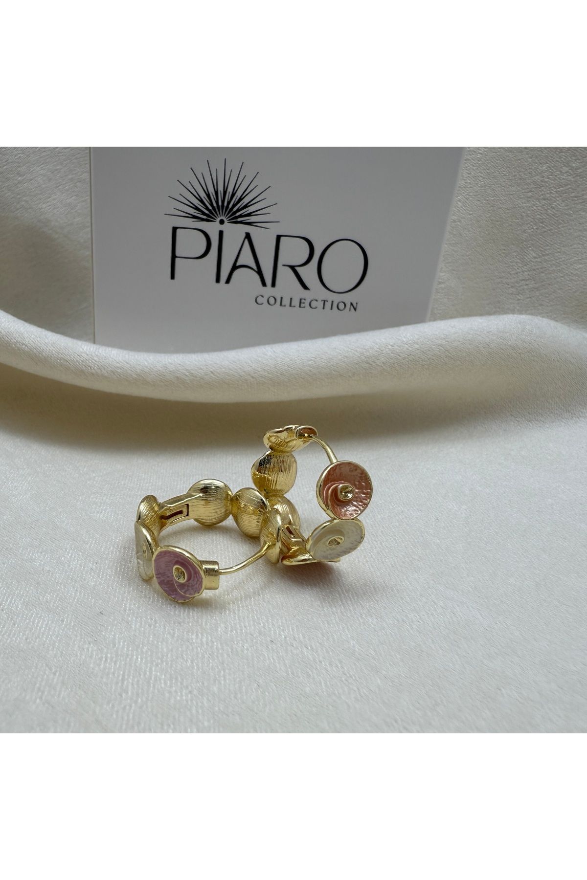 Piaro Collection Renkli Yuvarlak Desenli Halka Küpe