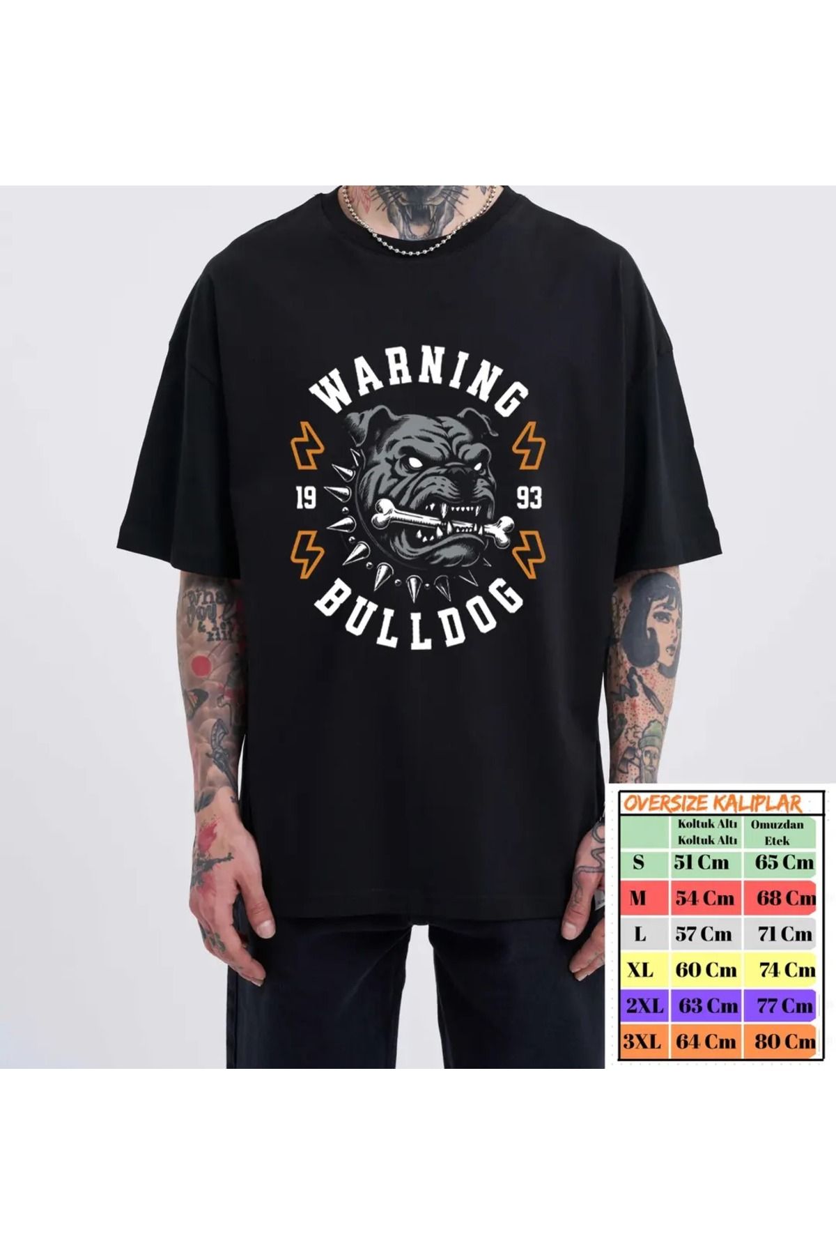 shidumanlar Warning Bulldog Tasarımlı Tshirt
