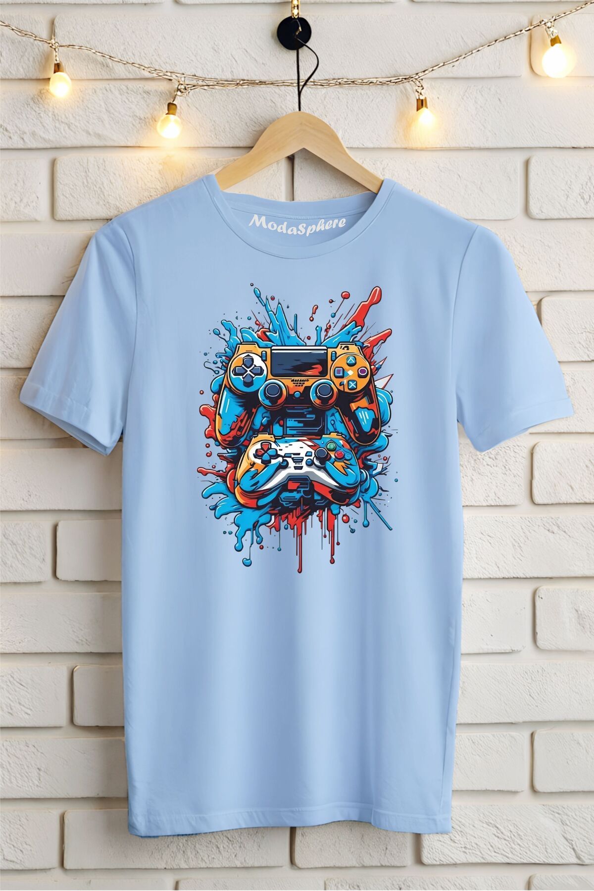 ModaSphere Gamepad Baskılı Unisex Oversize Tişört