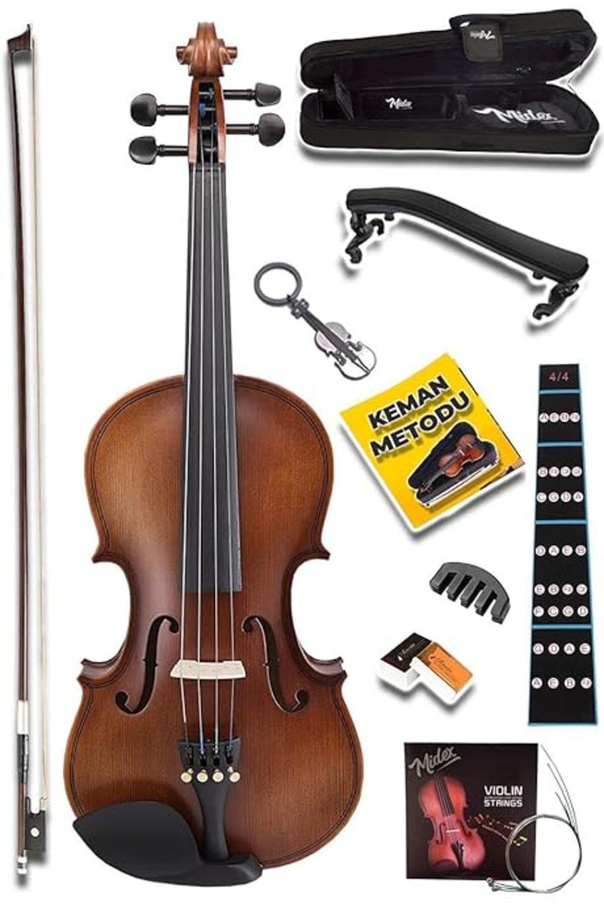 ShopZum Lma-544Tys 4/4 Profesyonel Keman 4/4 Tam Boy (Yastık Susturucu Yedek Tel Çanta Yay Reçine