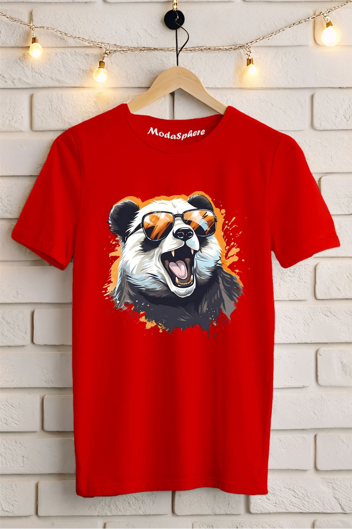 ModaSphere Panda Baskılı Unisex Oversize Tişört