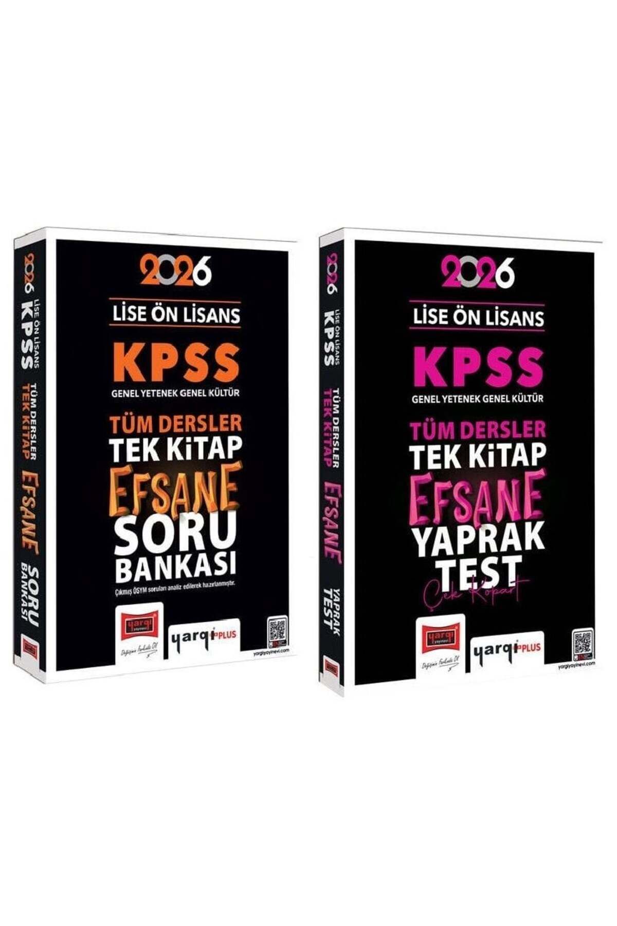 Yargı Yayınları Yargı 2026 KPSS Lise Ön Lisans Efsane Soru Bankası + Yaprak Test 2 li Set Yargı Yayınları