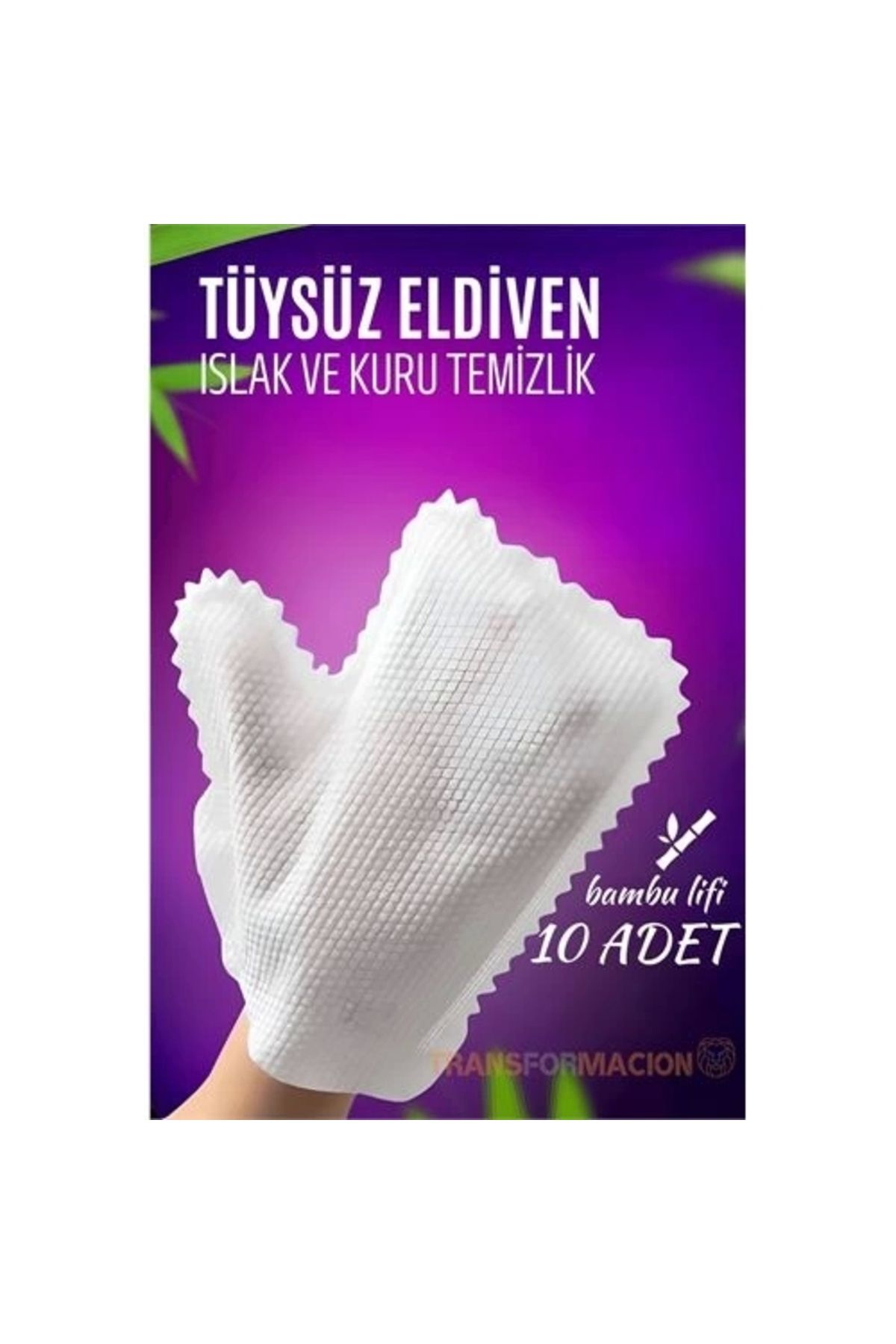No8 Home TüysüzTemizlik Eldiveni Islak ve Kuru Temizlik Eldiveni Bambu Lifi