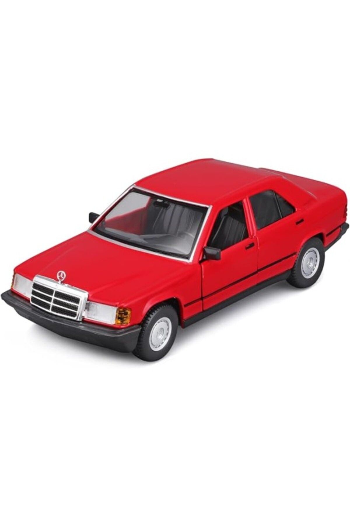 ShopZum Mercedes 190E (1987): 1:24 Ölçeğinde Model Araba, Hareketli Kapılar, Kırmızı (18-21103R)