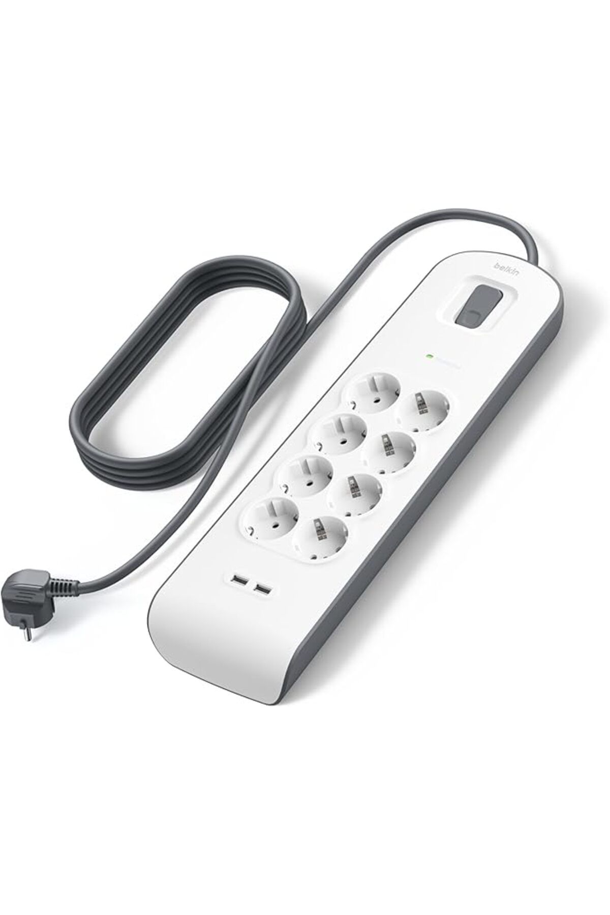 ShopZum Bsv804Vf2M Akım Korumalı Uzatma Priz,8 Çıkışlı Priz,2,4A Çıkışlı Iki (2) Adet Usb Bağlantı