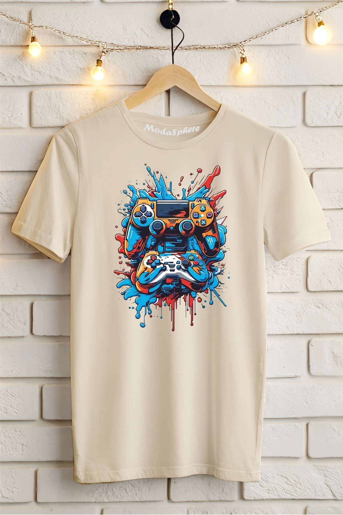 ModaSphere Gamepad Baskılı Unisex Oversize Tişört