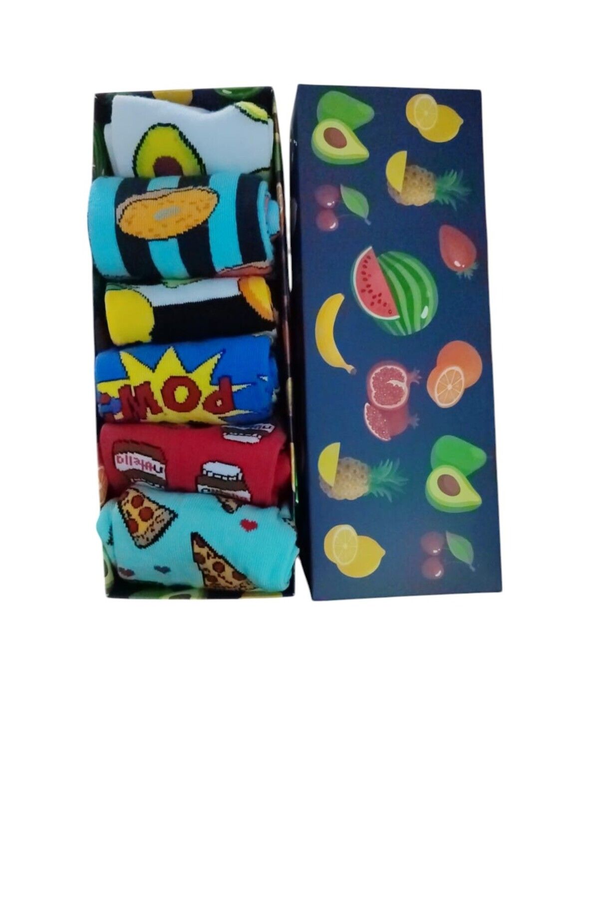 FAMEMUS ACCESSORY 6 Çift Renkli Desenli Unisex Çorap Seti – Eğlenceli ve Renkli Tasarımlar