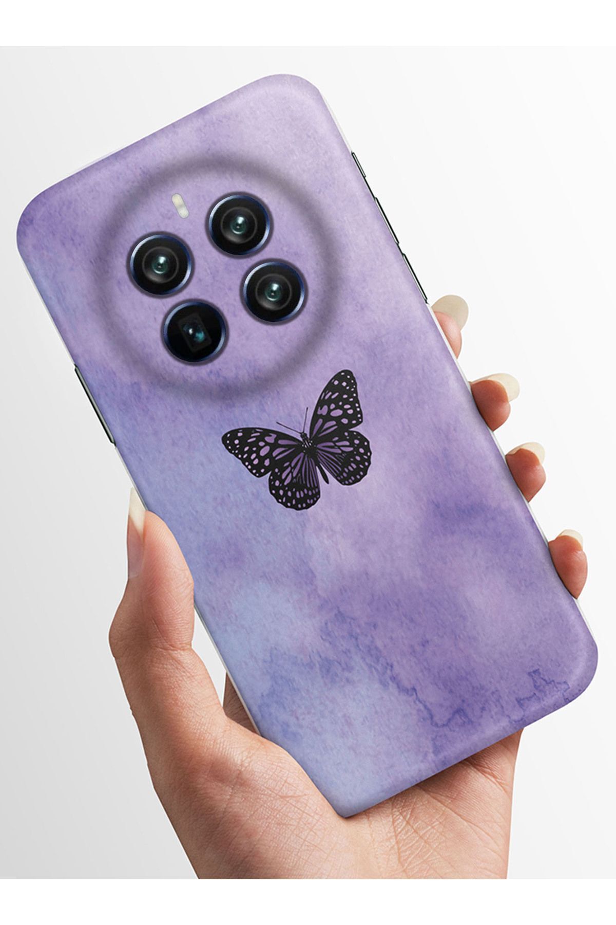 realme 12 Pro Kılıfı HD Kalite Baskılı Parlak Silikon Kapak - kelebek3 uyumlu