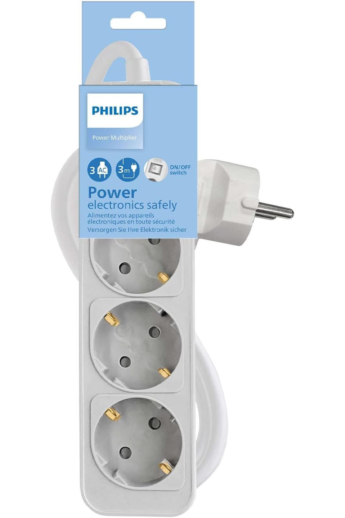 ShopZum 3'Lü Korumalı Priz 3 M Beyaz, Chp2134Wb/62