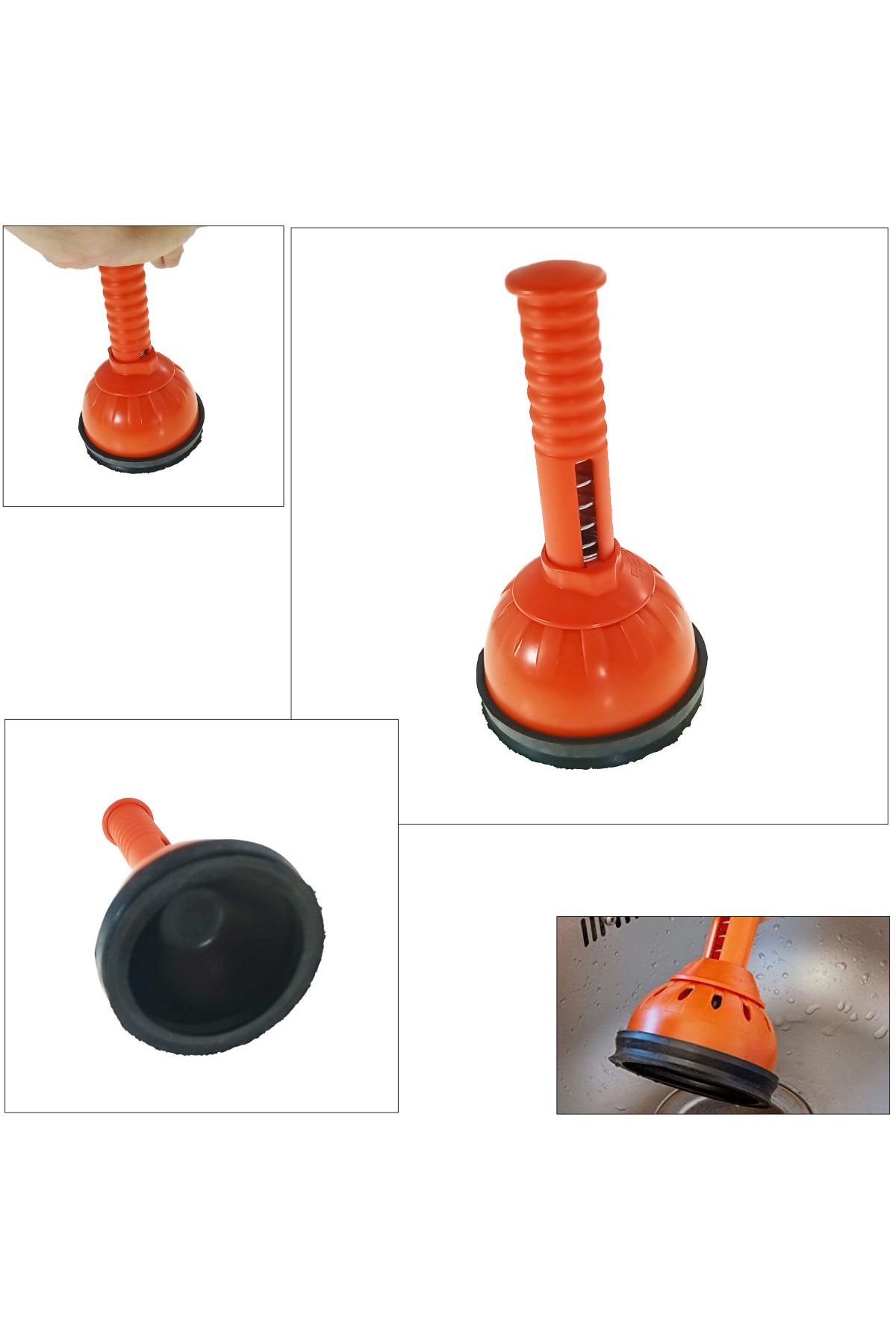 OEM-Double-action pump, 11 cm diameter suction cup, for unclogging drains, suction and compression 4