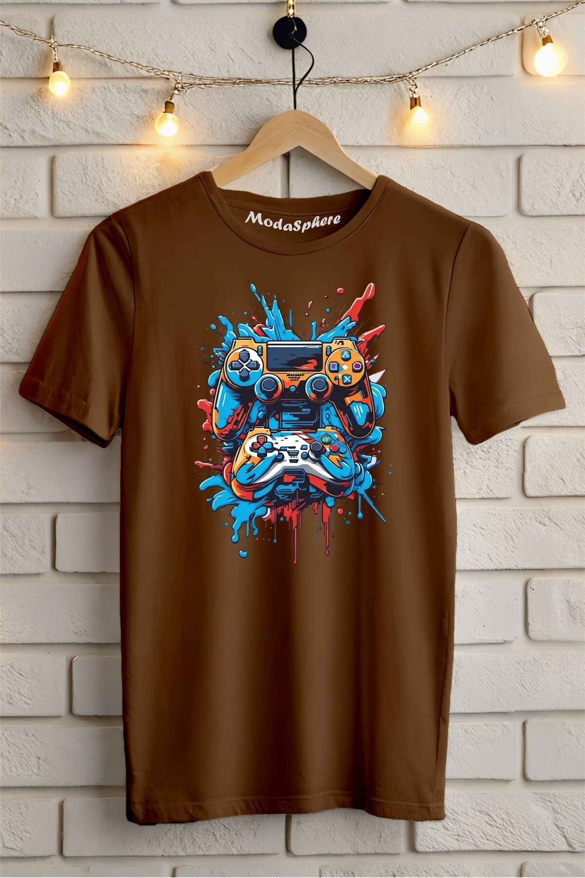 ModaSphere Gamepad Baskılı Unisex Oversize Tişört