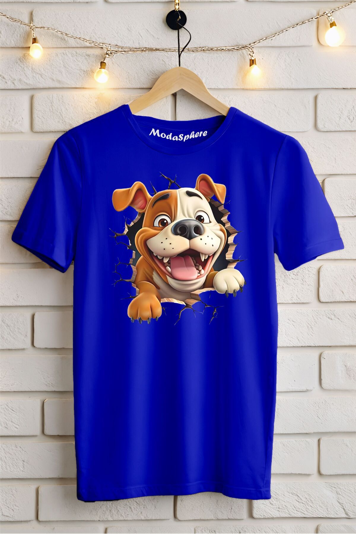 ModaSphere Cute Dog Baskılı Unisex Oversize Tişört