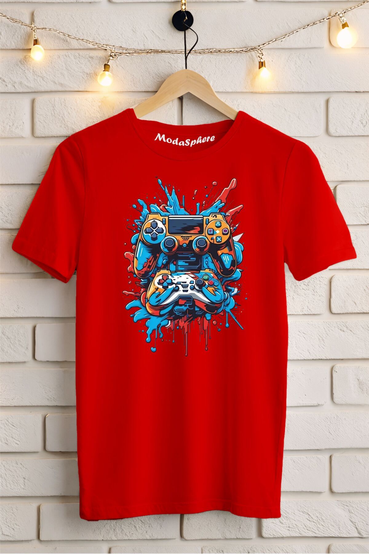 ModaSphere Gamepad Baskılı Unisex Oversize Tişört