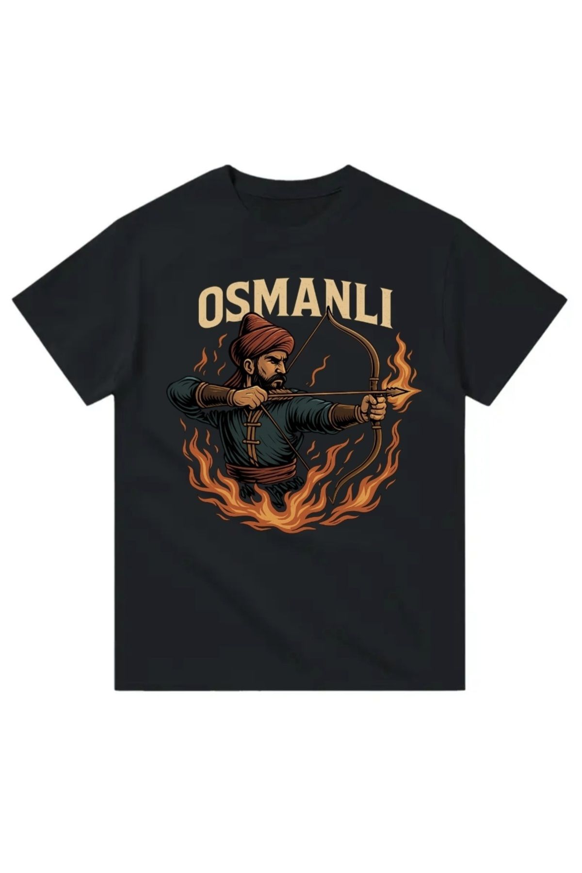 Yeta Alevli Ok Atan Osmanlı Okçusu Tişört