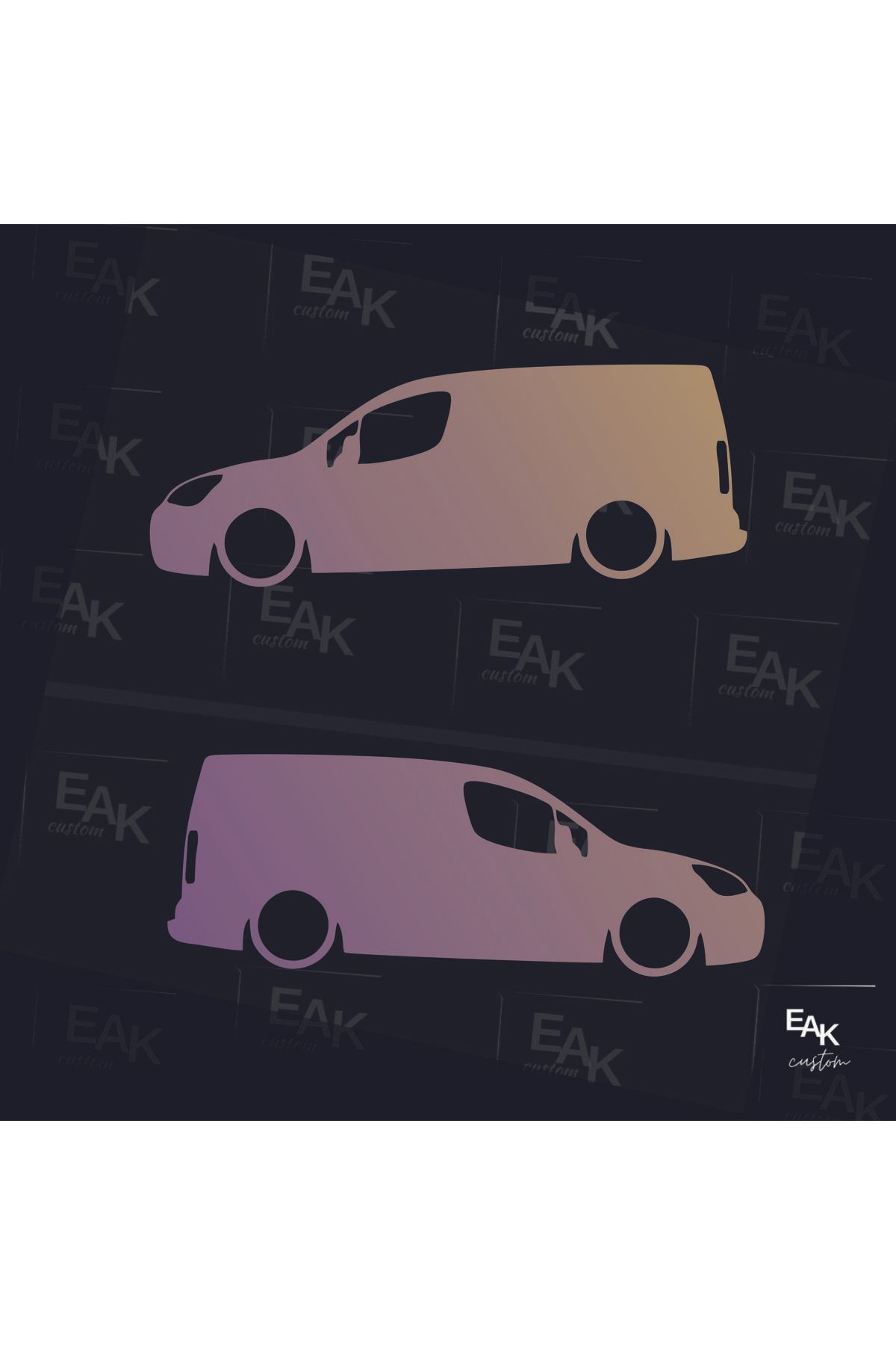 eakcustom PEUGEOT PARTNER oto sticker (18cm x 6cm) (2ADET)
