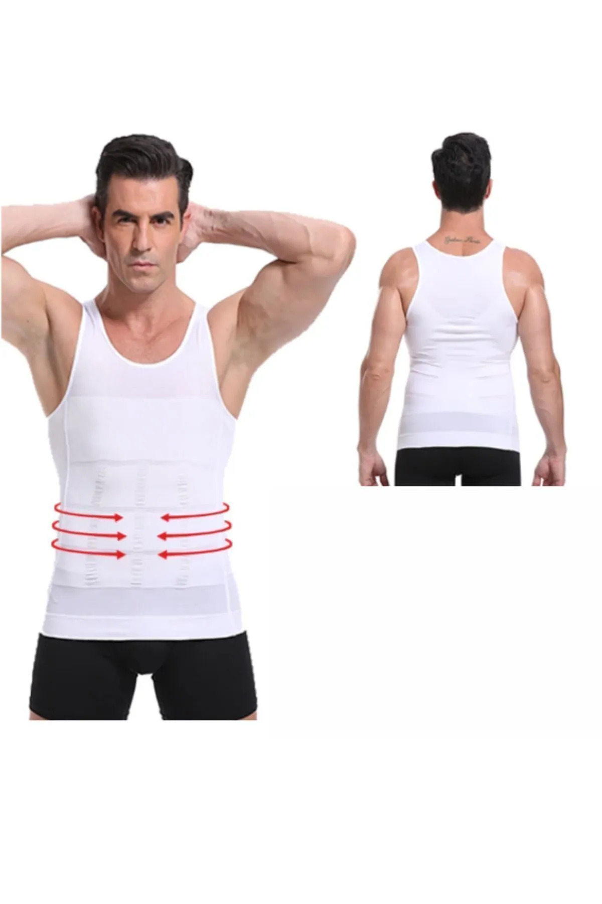 CUBBUX Erkek Toparlayıcı Sıkılaştırıcı Korseli Atlet 1 Kalite ( %100 beden inceltir) görsel 3