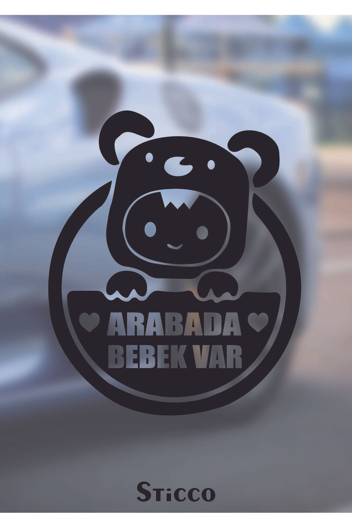 Sticco Arabada Bebek Var Araba Cam Sticker 24x28cm