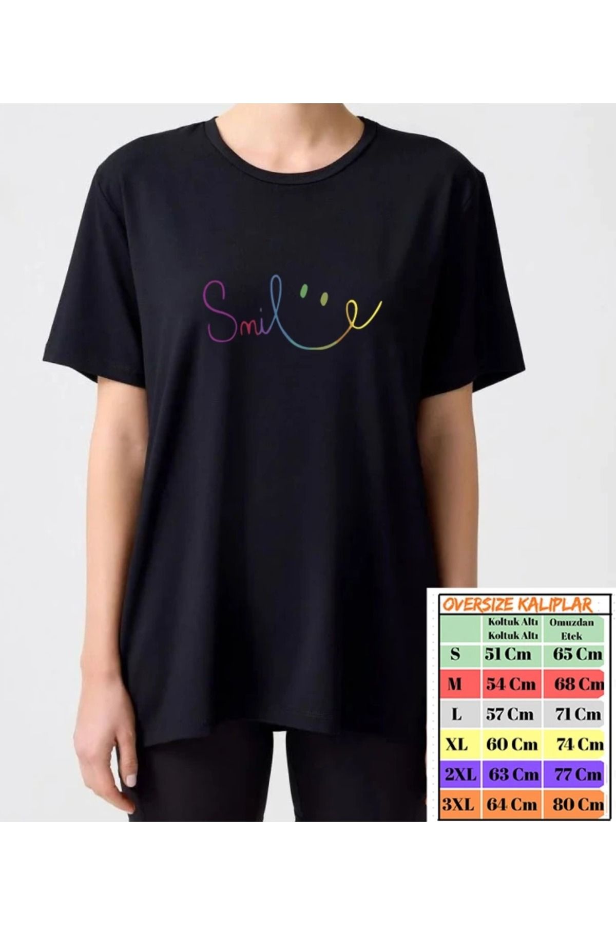 shidumanlar Smile Baskılı Oversize Tshirt