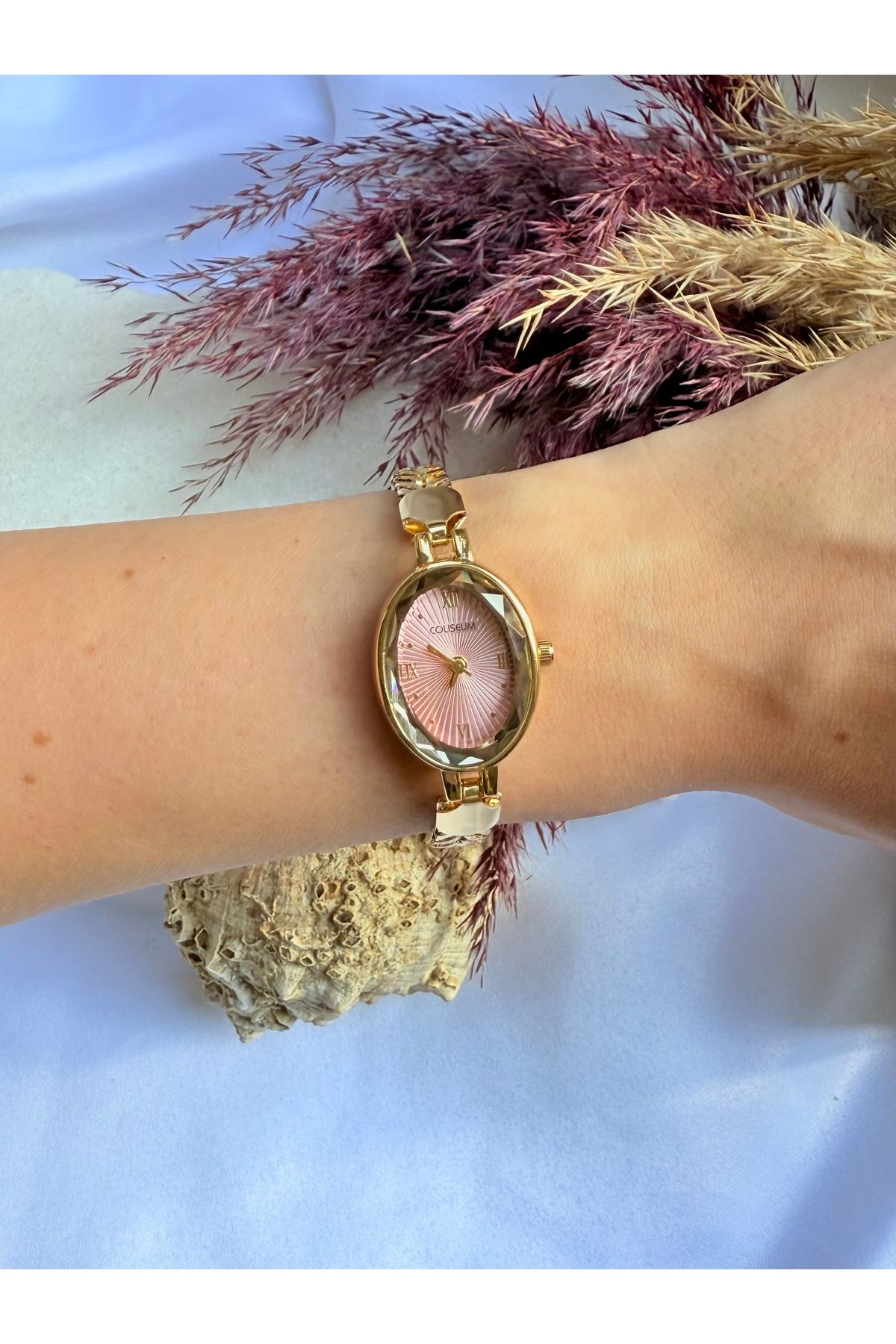 TD TRENDDURAGI Vintage Ayarlanabilir Kordon Gold İçi Pembe Kadın Kol Saati