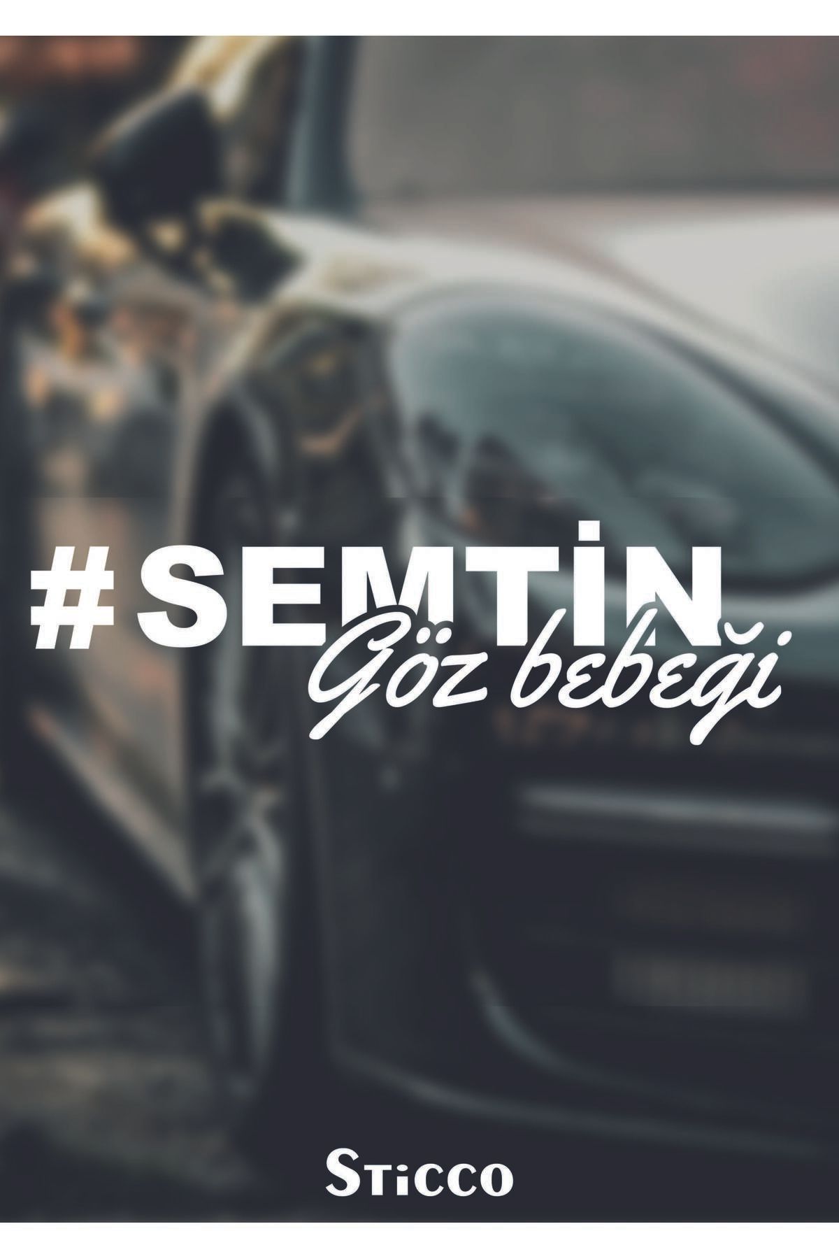 Sticco Semtin Göz Bebeği Yazı Sticker JDM Araba-Motosiklet Cam Etiket Sticker 19x6cm