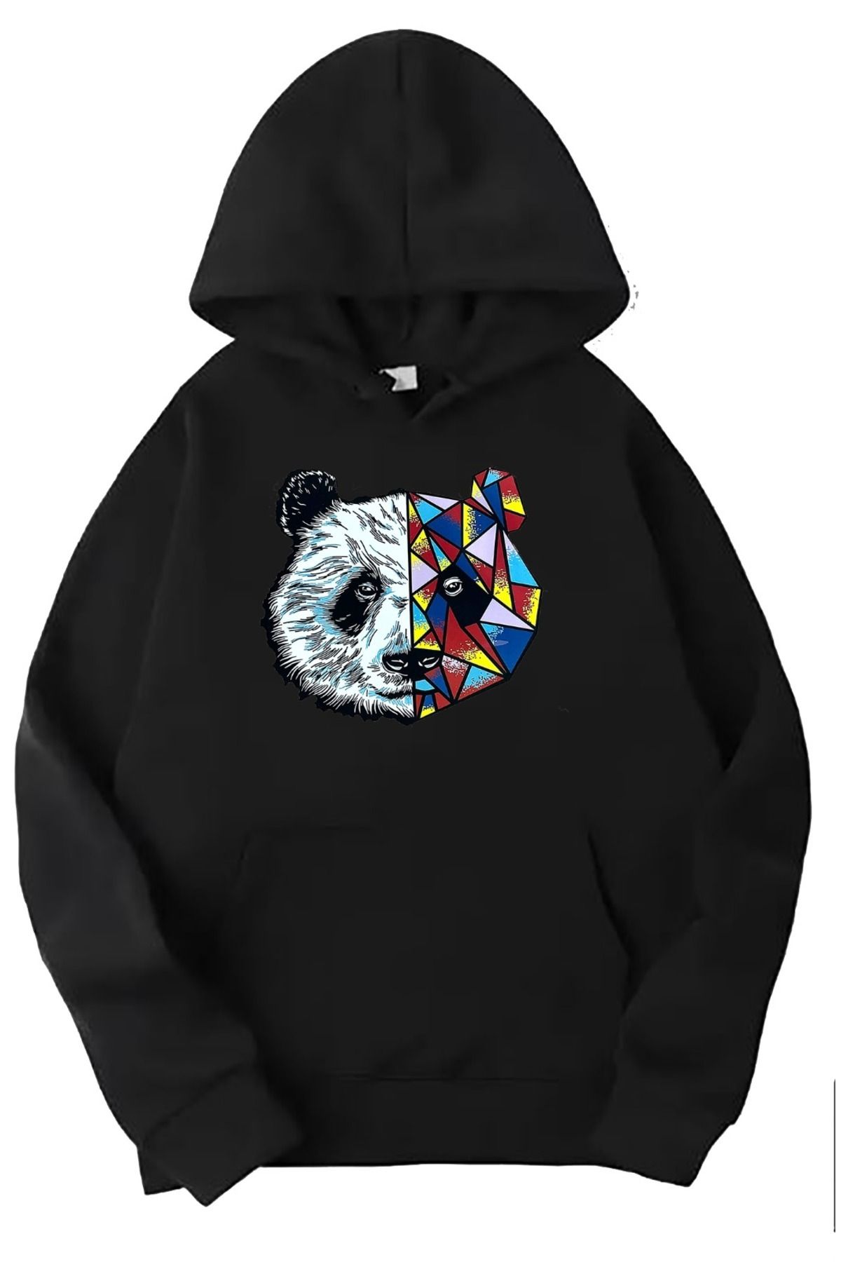 ModaSphere Panda Baskılı Kapüşonlu Sweatshirt
