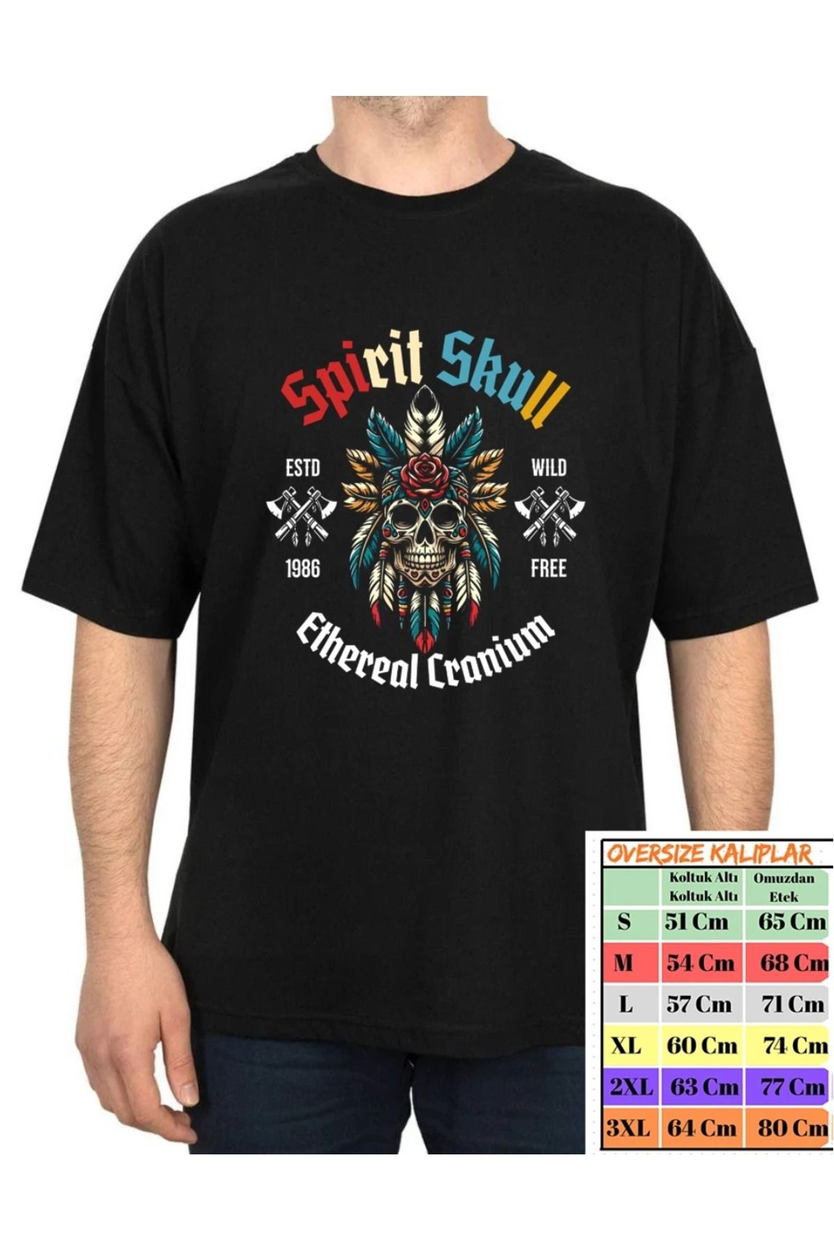 shidumanlar Spirit Skull Tasarımlı Tshirt