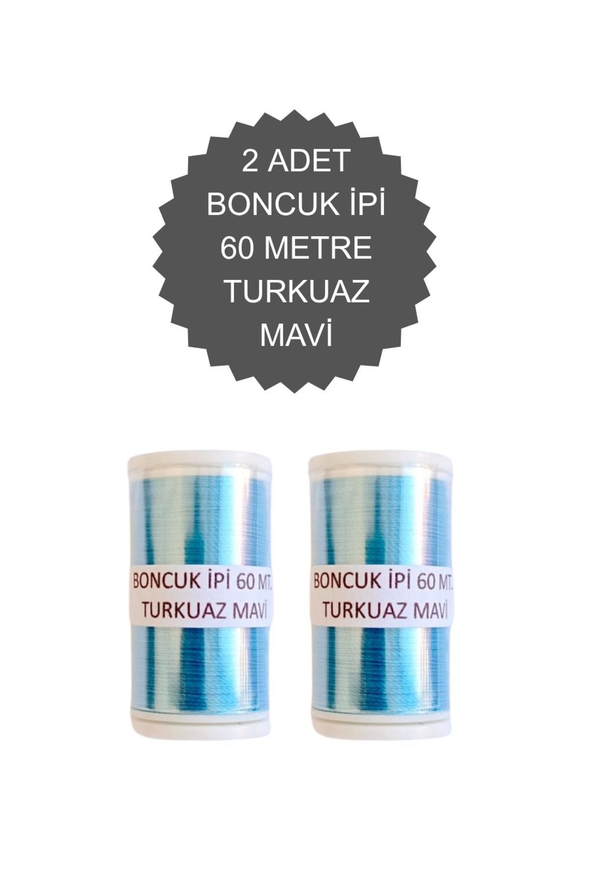 Eskişehir hobi sanat 2 Adet 60 Metre Turkuaz Mavi Renk Kum Boncuk ipi Boncuk İşleme ipi Miyuki ipi