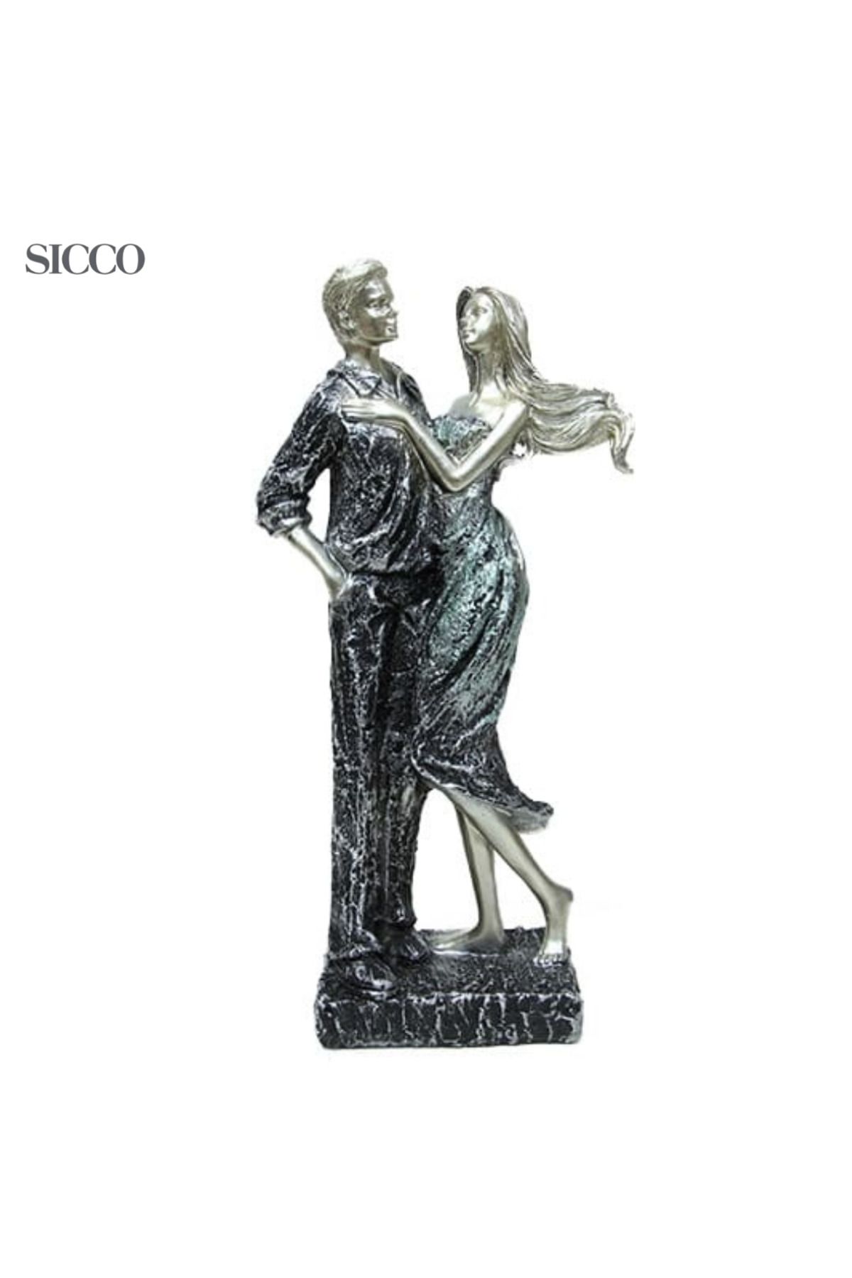 SİCCO Sicco - Sanatsal Tasarım Sevgili Figürü - Elegance Katacak Polyester Biblo 26 cm