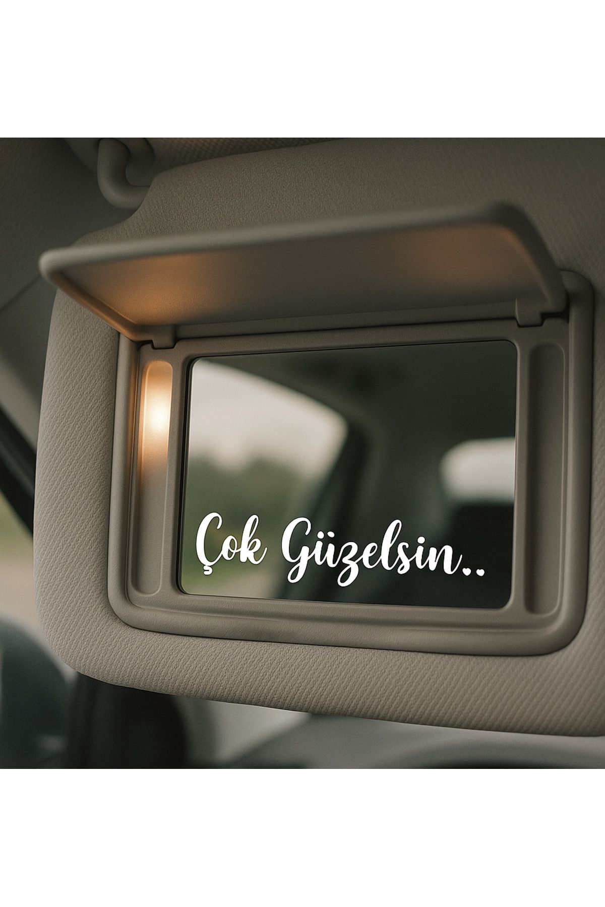 Sticco Çok Güzelsin Güneşlik Ayna Yazısı Araba-Motosiklet Cam Etiket Sticker 7,2x1,8 cm
