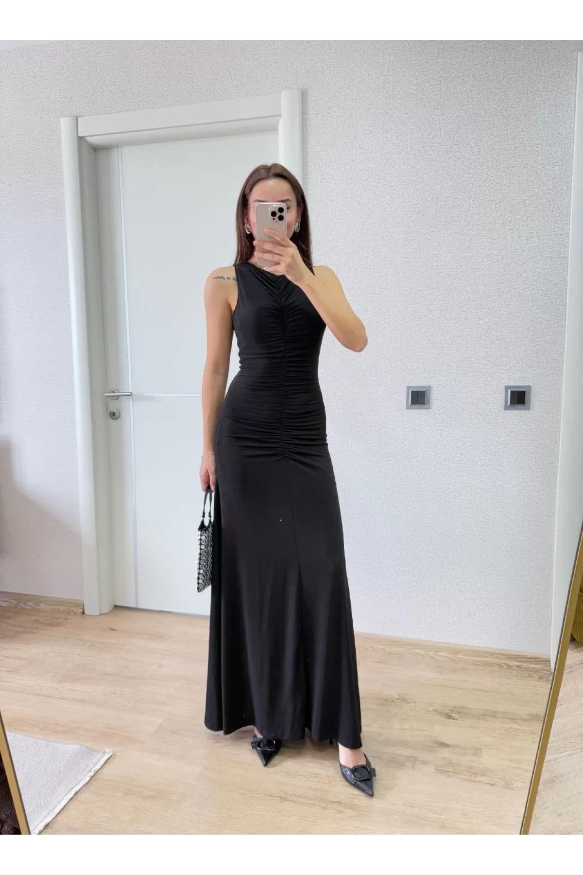 ruum fashions İçi Astarlı kolsuz uzun elbise