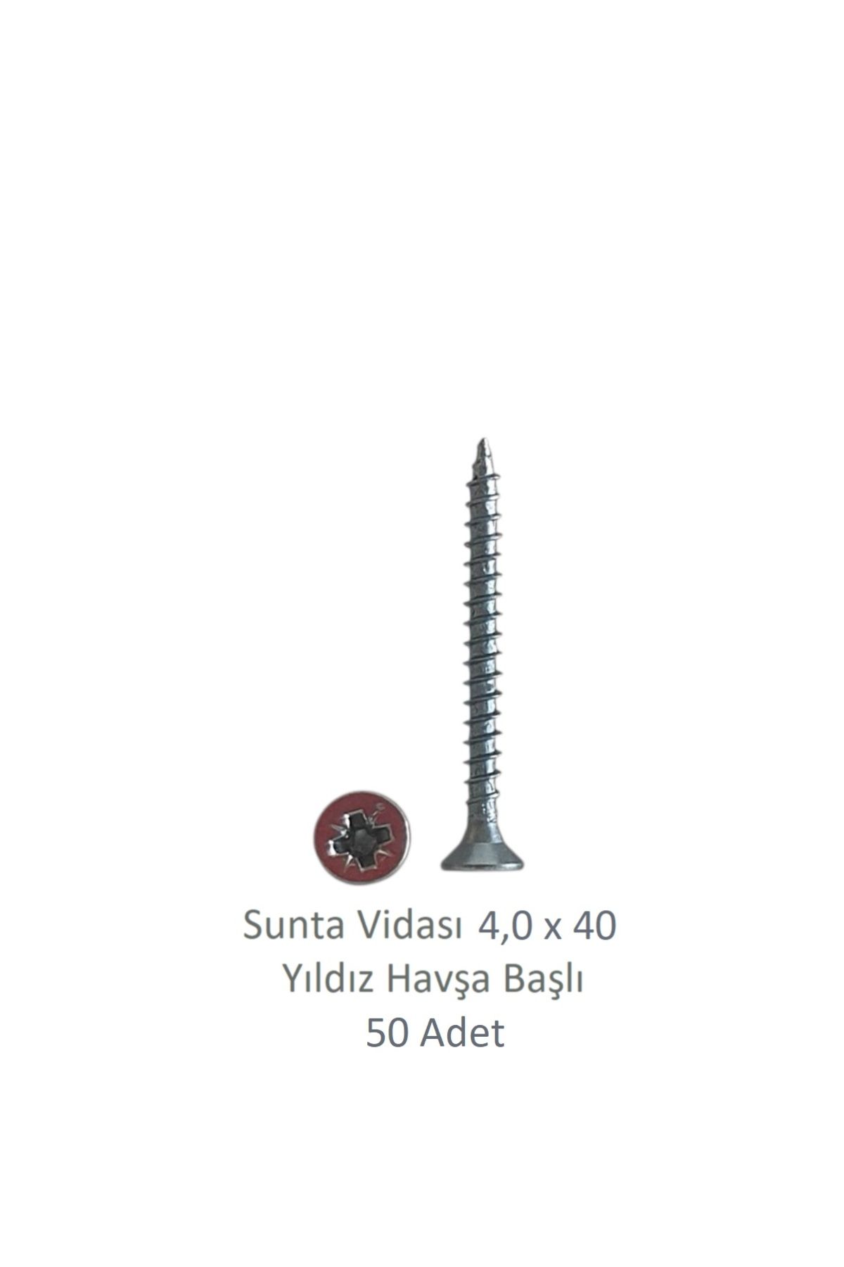Adilon Sunta Vidası 4,0 x 40 mm 50 Adet YHB Vida