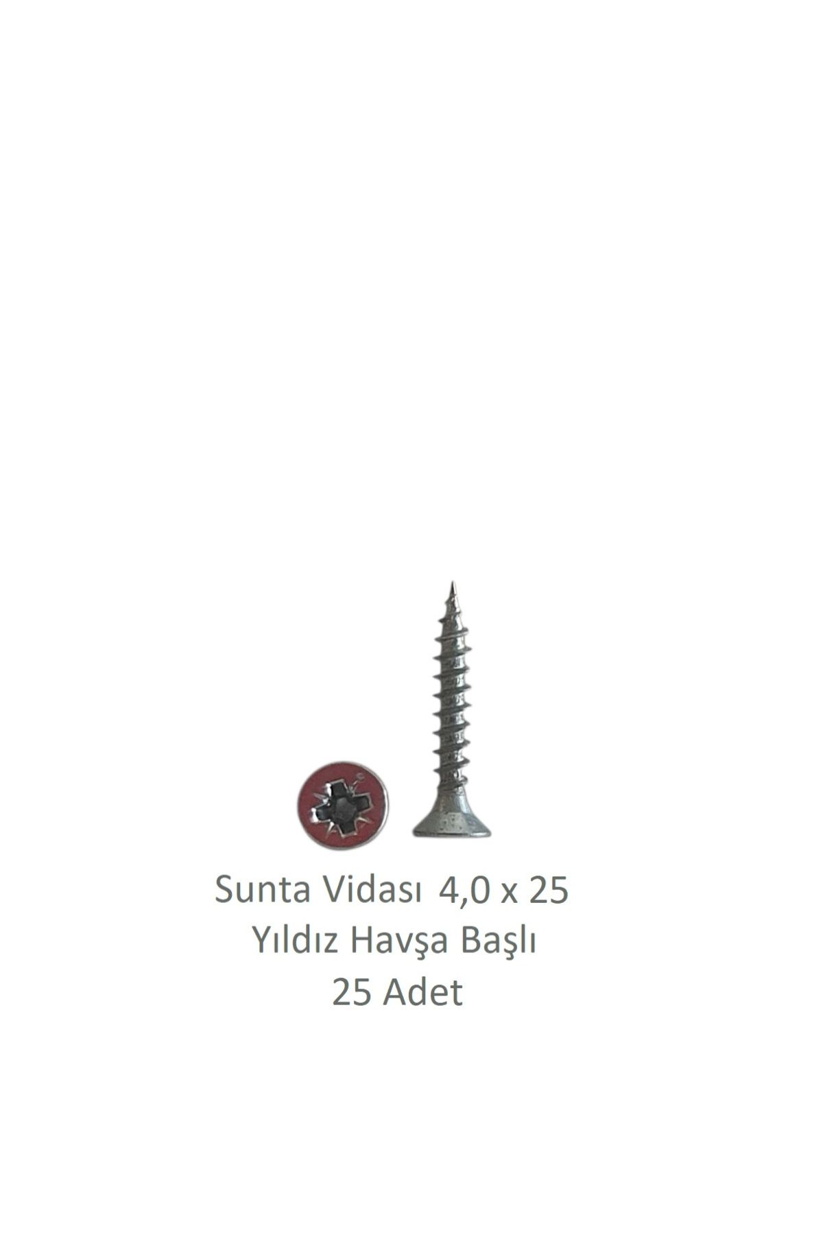 Adilon Sunta Vidası 4,0 x 25 mm 25 Adet YHB Vida
