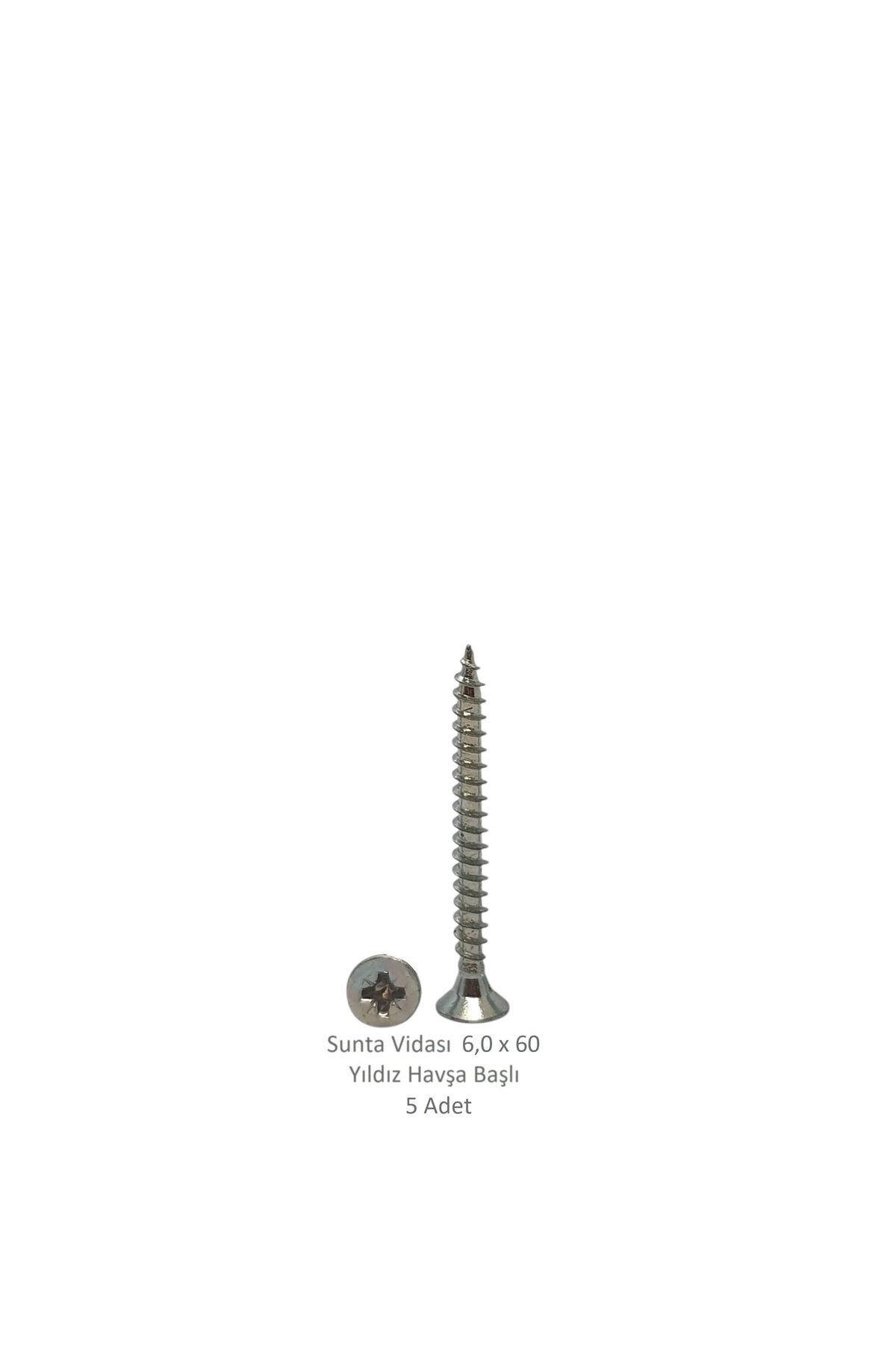 Adilon Sunta Vidası 6,0 x 60 mm 5 Adet YHB Vida