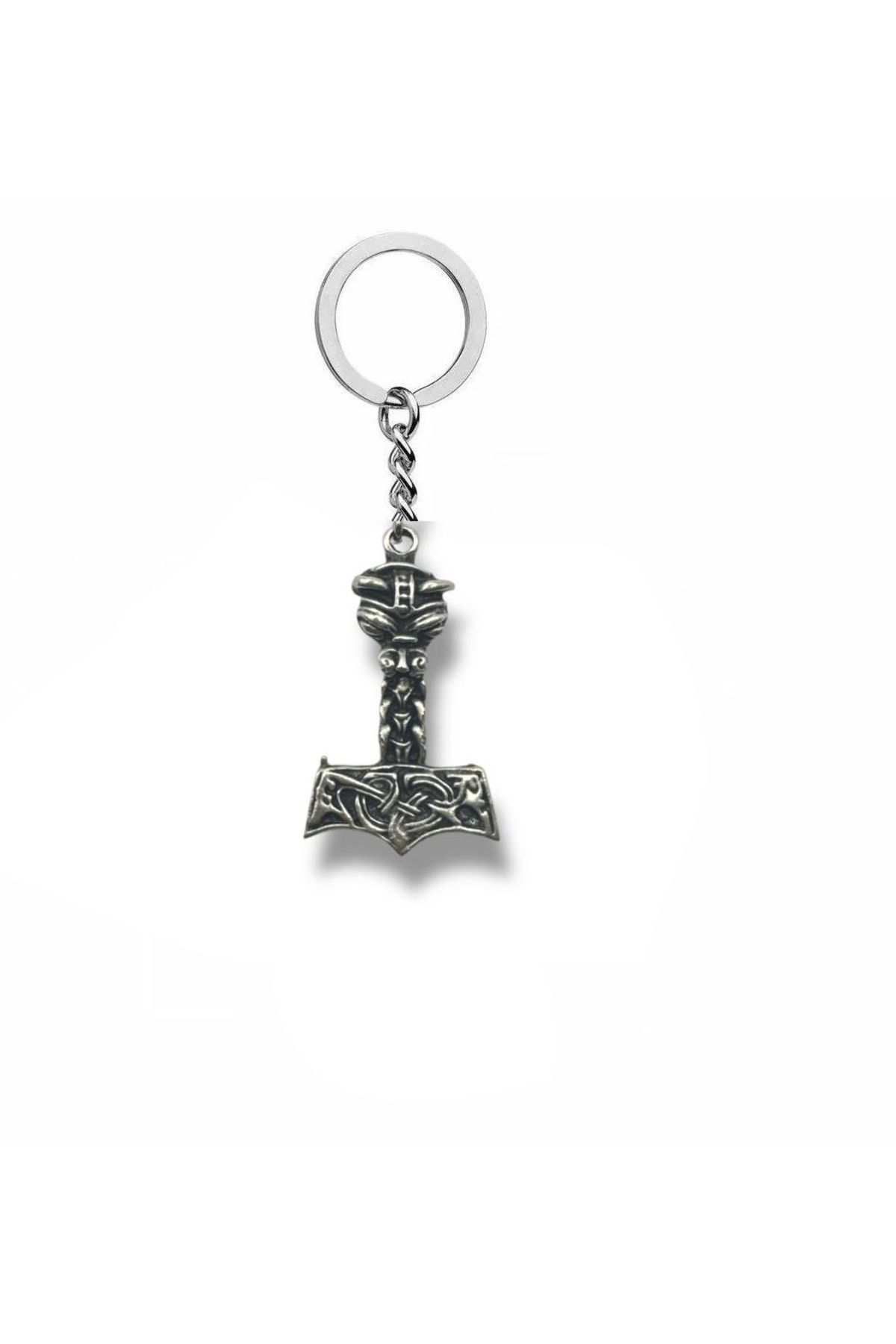 Herşey Nota Viking Mitolojisi Thor’un Çekici (Mjölnir) Figürlü Unisex Anahtarlık – Güç ve Koruma Temalı Aksesuar