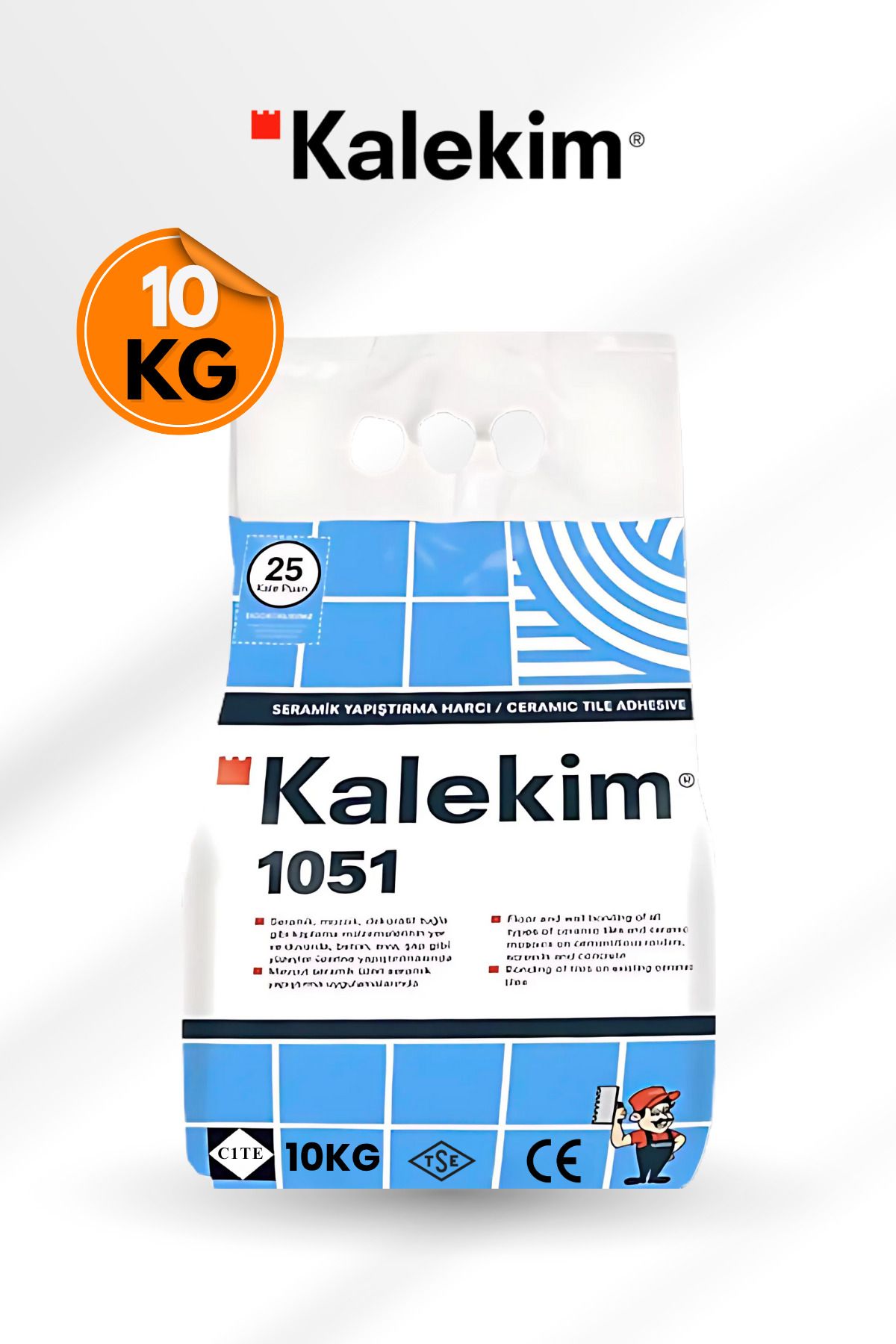 Kalekim 1051 (10 Kg) Çimento Esaslı Gri Seramik, Fayans Ve Karo Yapıştırma Harcı - Yüksek Mukavemet