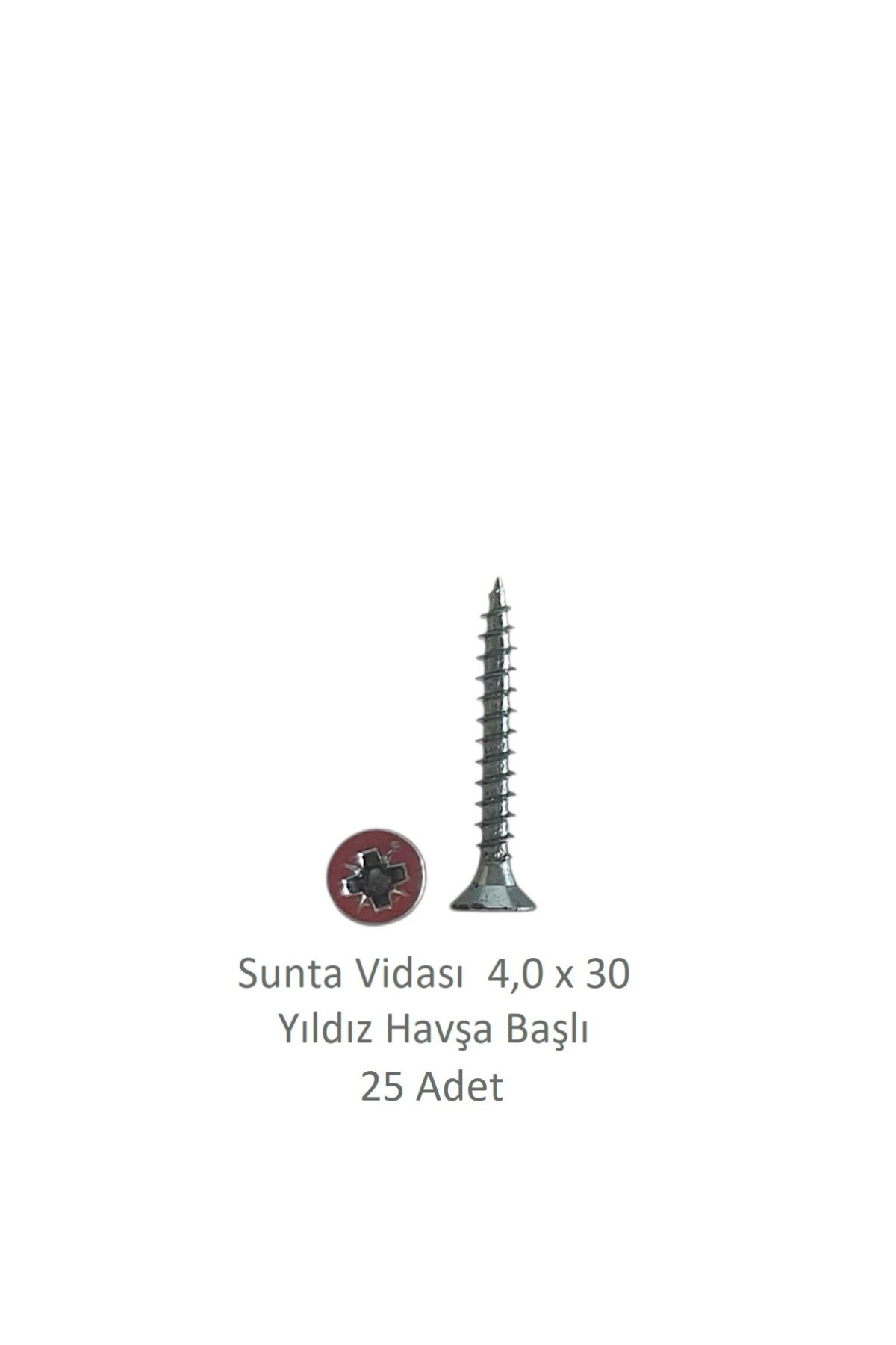 Adilon Sunta Vidası 4,0 x 30 mm 25 Adet YHB Vida