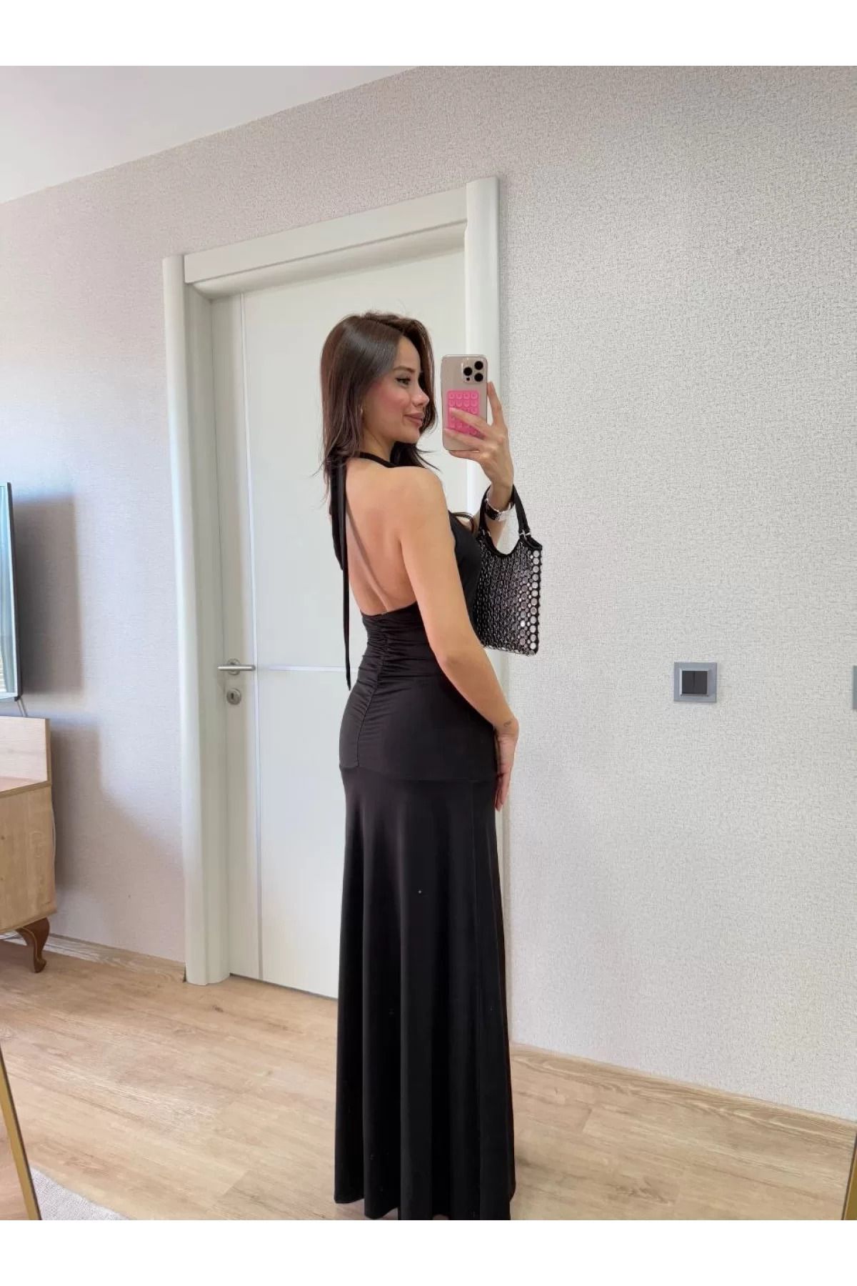 ruum fashions Sırt dekolteli Uzun Kollu Elbise