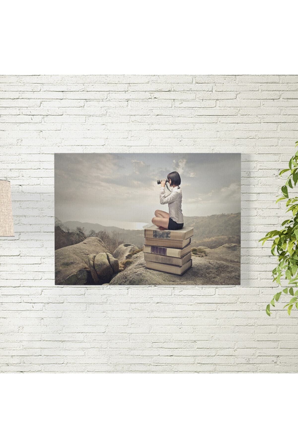 Elioure Sanatlı Kadın ve Kitaplar Posteri 35x50 cm, Dekoratif ve Şık Tasarım