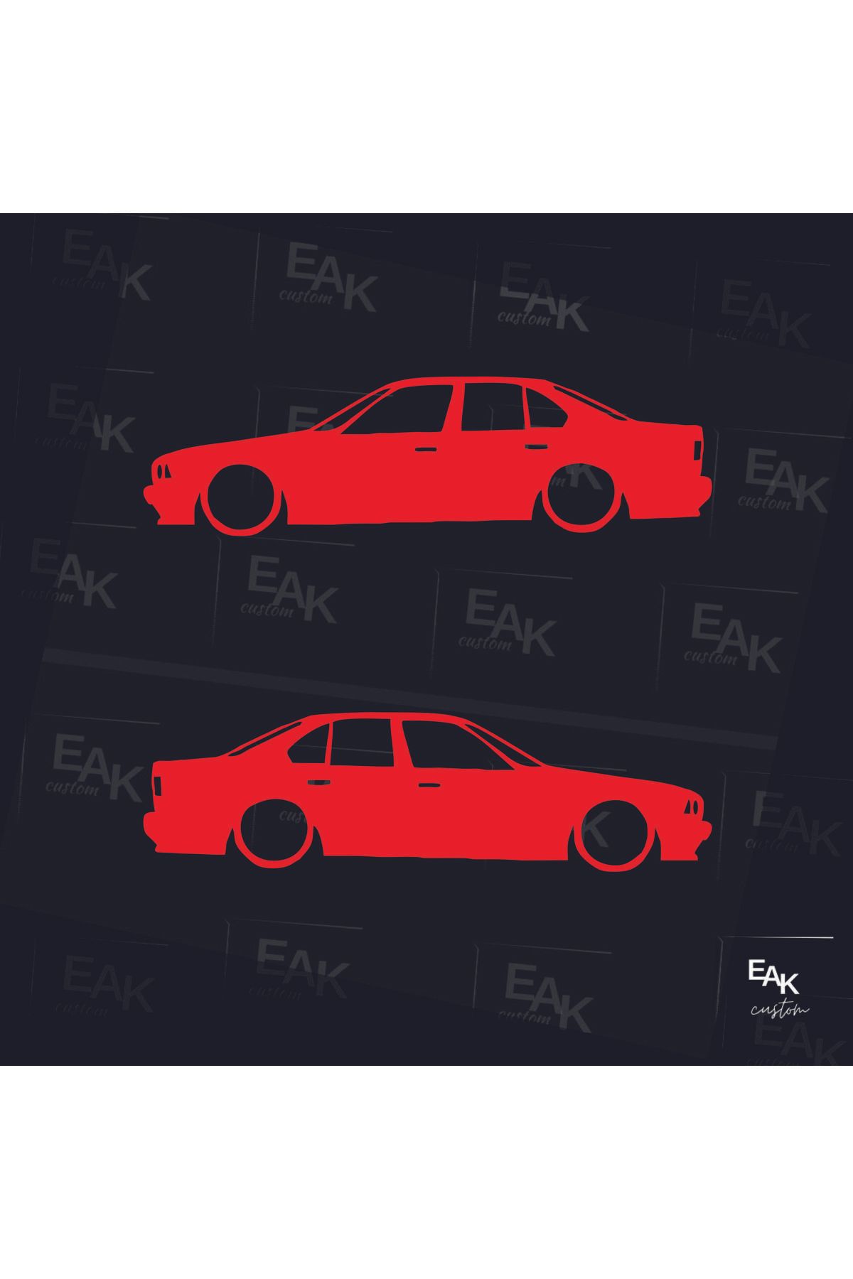 eakcustom BMW E34 5 SERİES oto sticker (18cm x 5cm) (2ADET)