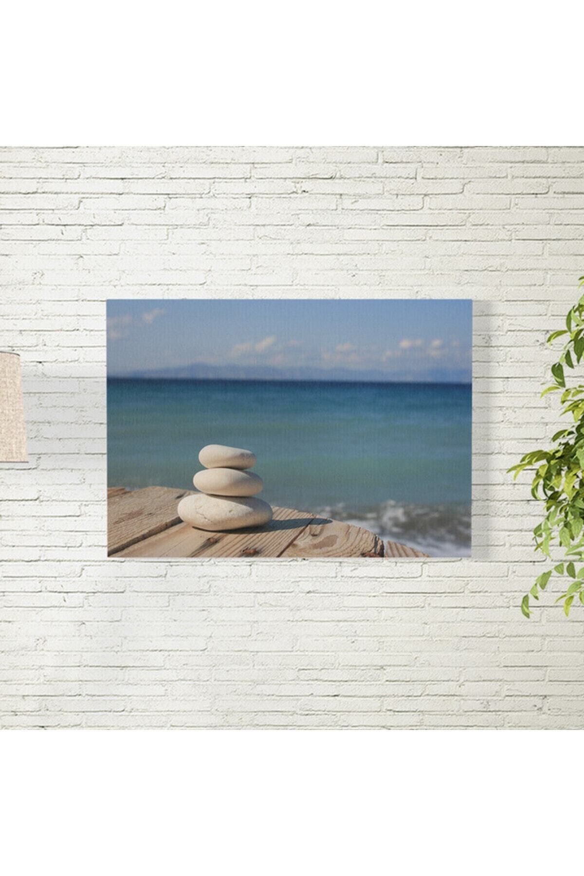 Elioure Taşlar ve Deniz Manzarası Poster 35x50 cm, doğa ve huzur temalı dekoratif çalışma