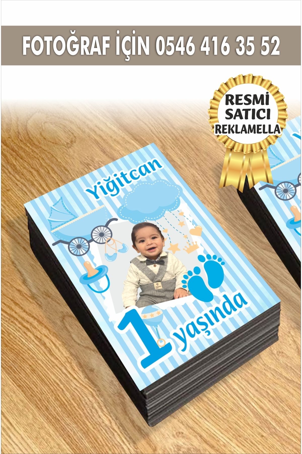 Elioure Kişiye Özel Resimli Doğum Günü Magnetleri, 9 Temalı, 7x5 cm, 10 adet, mavi renk