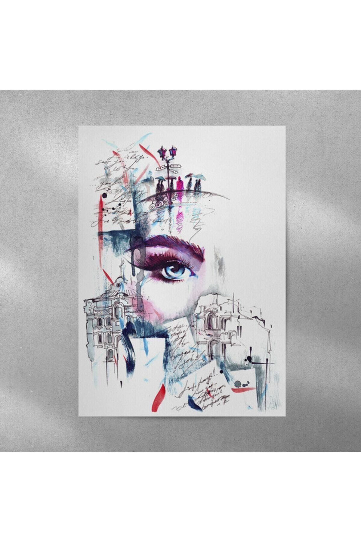 Elioure Göz Çizim Posteri 35x50 cm - Sanatsal ve Şık Dekoratif Parça