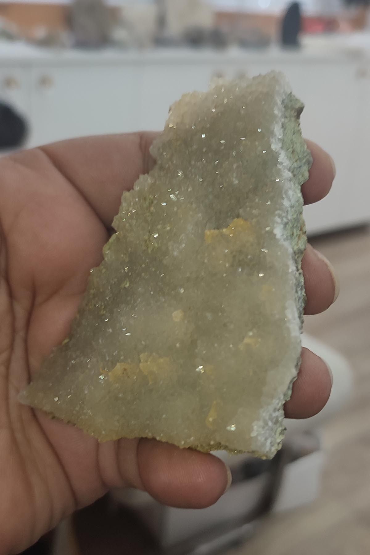 Elioure Beyaz Kuvars Taşı Doğaltaş Ham İşlenmemiş Dekoratif Kütle 123 gr